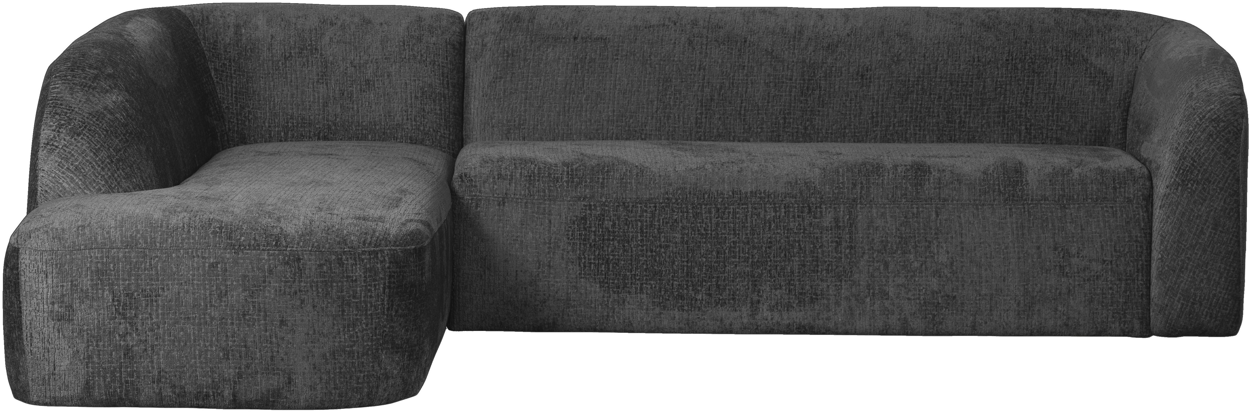 WOOOD Ecksofa "Sloping Bezug mit Zickzack-Federung, H 77 x B 274 x T 225/87 cm" Jacquard-Velvet, Tragkraft 250 kg, Ausgezeichnete Verschleißfestigkeit