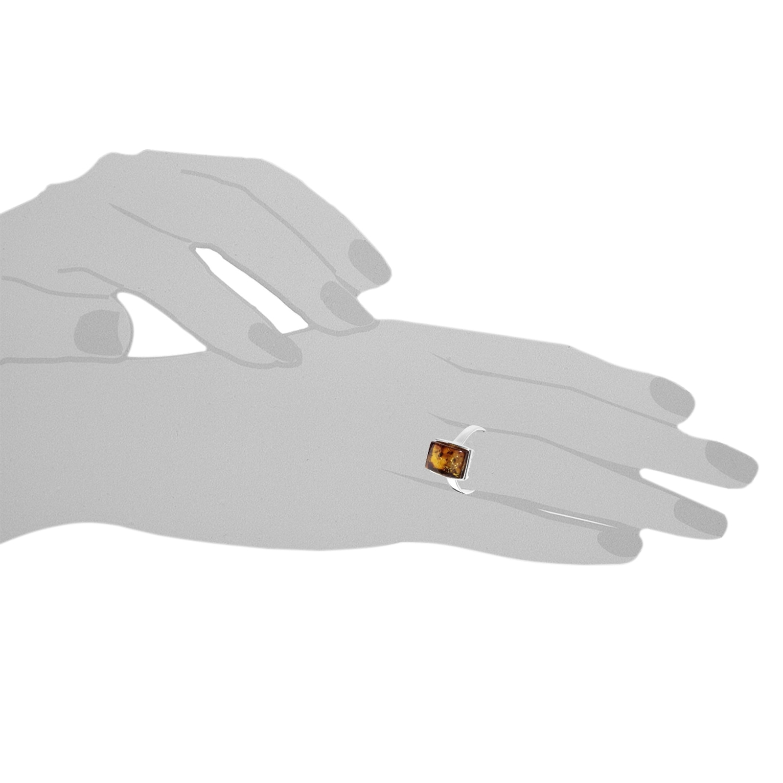 OSTSEE-SCHMUCK Fingerring »- Danica - Silber 925/000 - Bernstein«