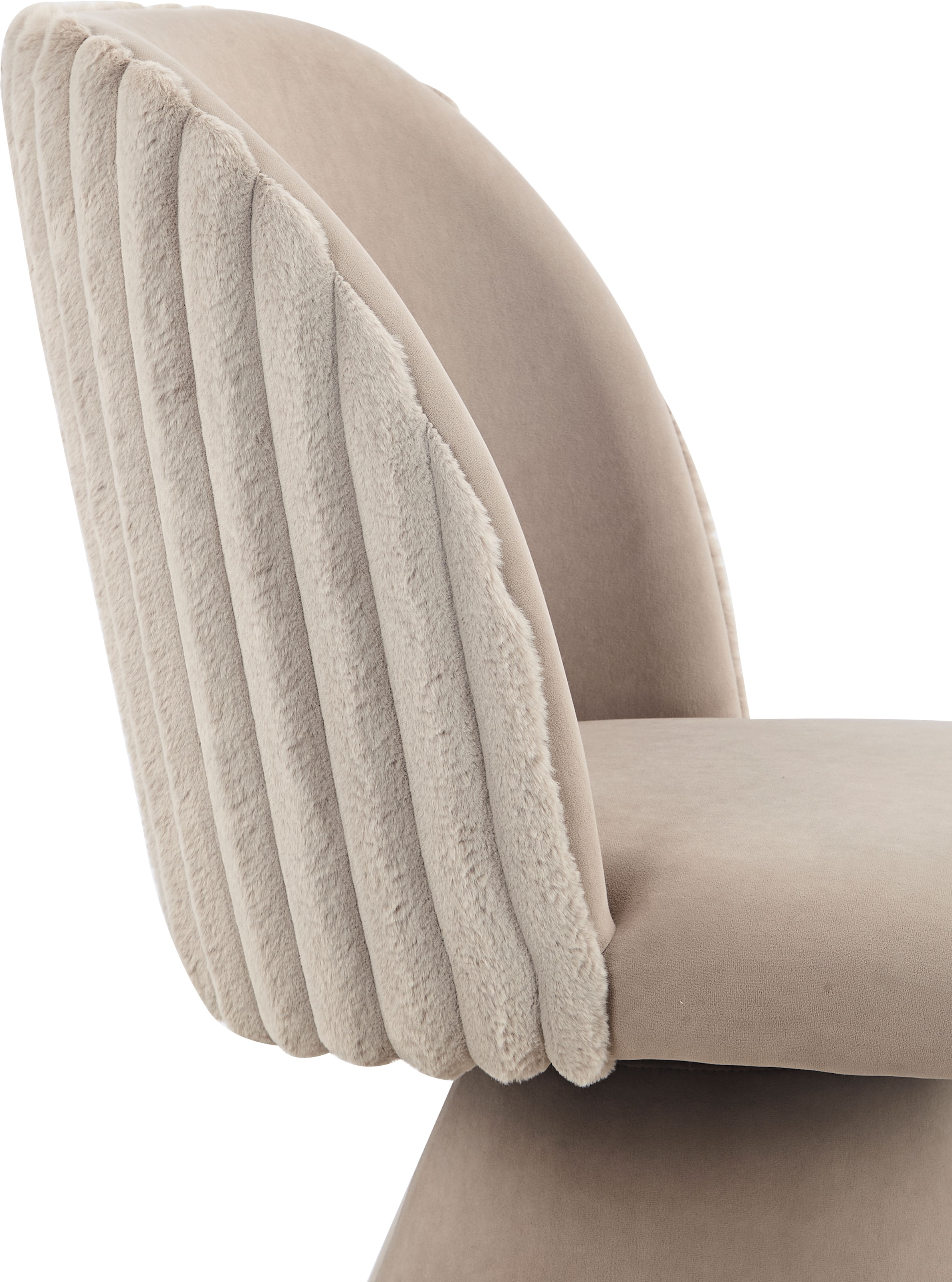 HELA Drehstuhl »BARI« (Set) 2 Stk.360° drehbar, Polsterfuß, Materialkombi, Außen Felloptik Innen Velvet