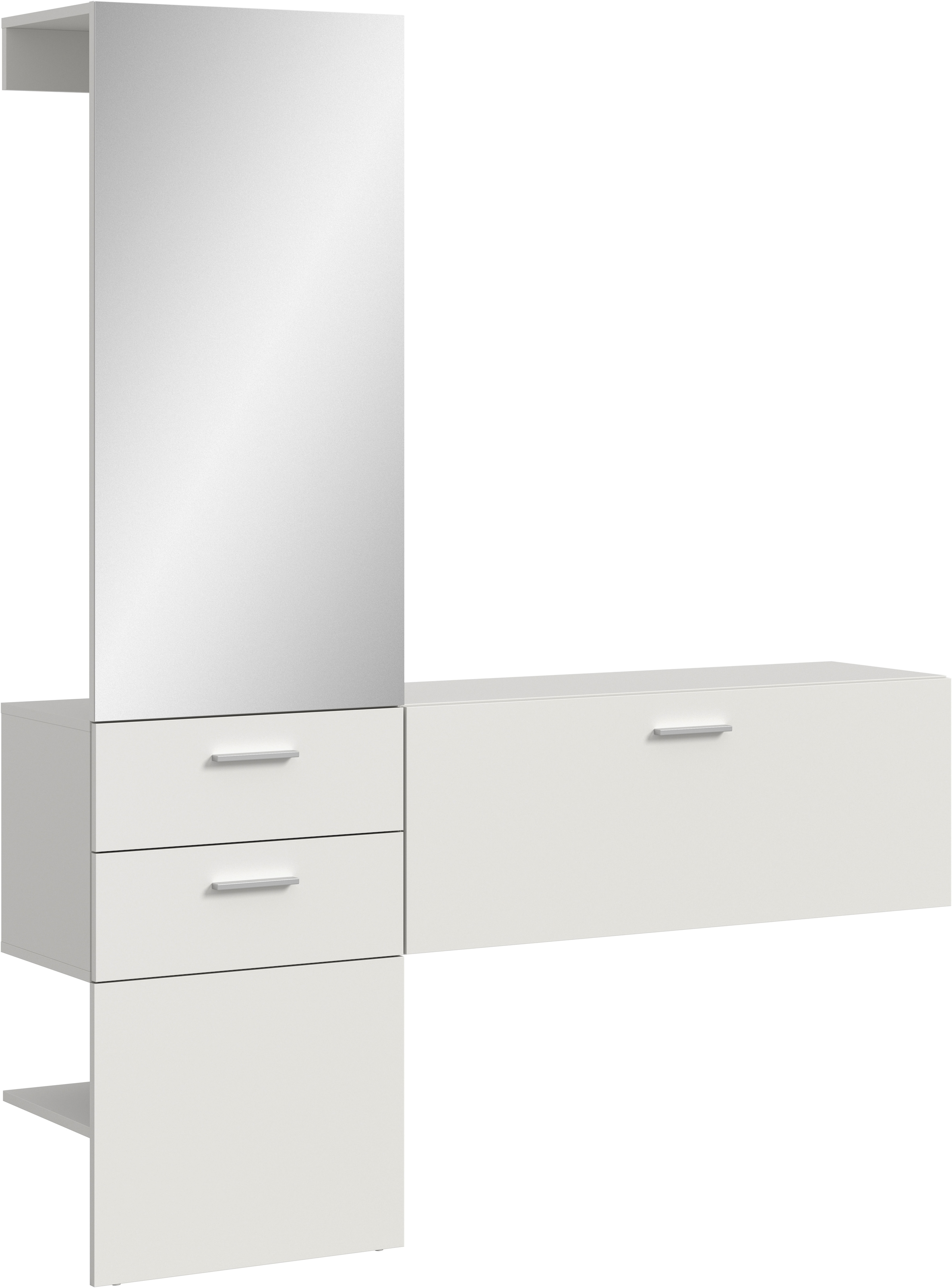 INOSIGN Garderoben-Set, (Set, 2 St.), Lumo, Garderobenset Breite: 156 cm, Spiegel, 2 Schubladen, Flur, Diele