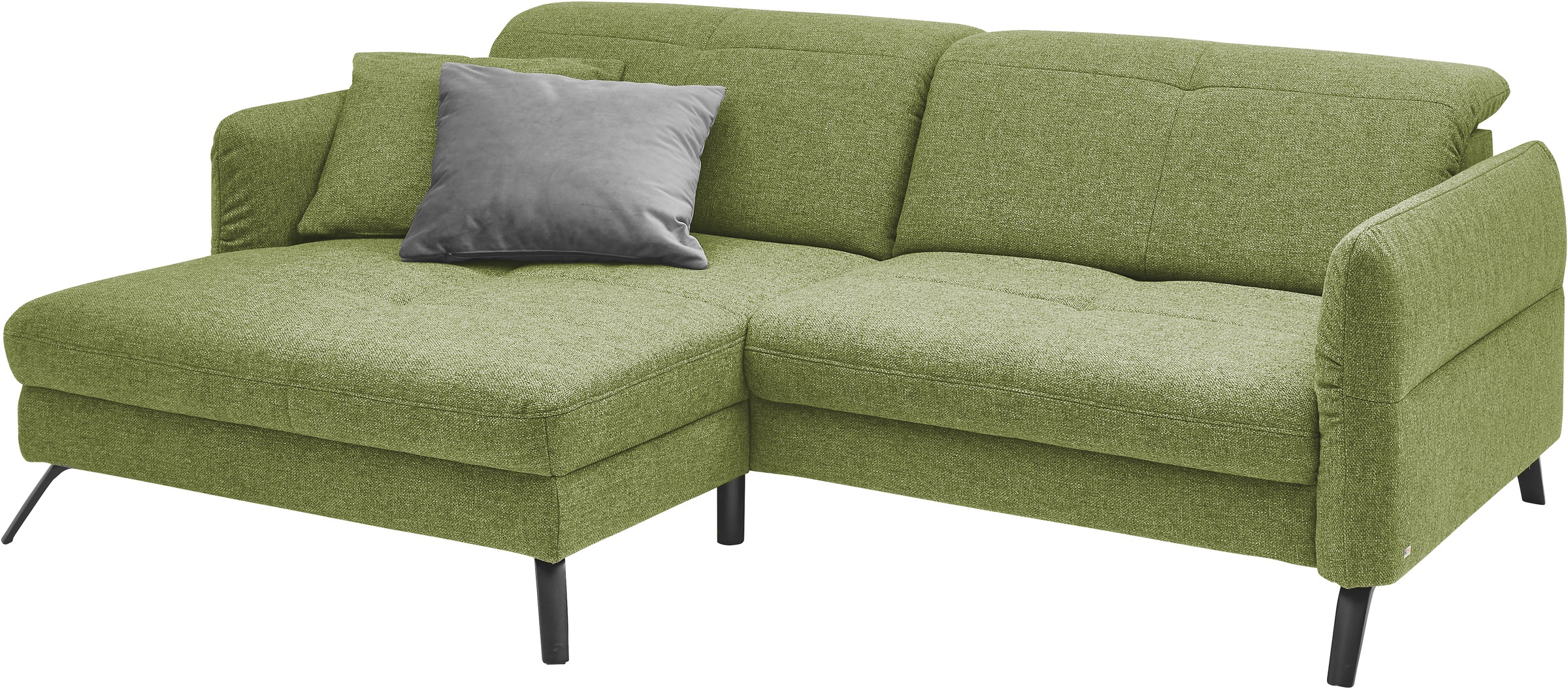 set one by Musterring Ecksofa »SO 4400 V«, wahlweise mit motorischer Bettfunktion & Kopfverstellung, Fuß schwarz