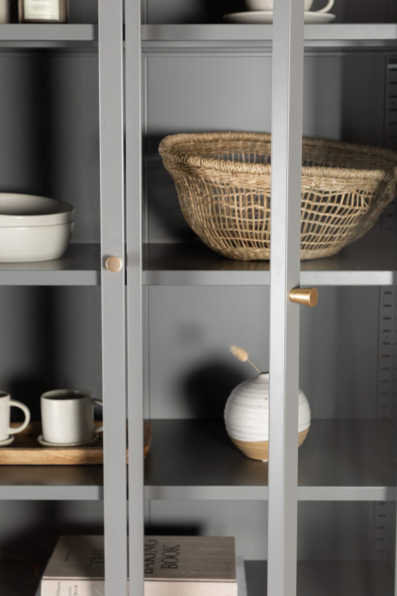 Venture Home Vitrine »Bakal, hoher Stauraumschrank aus Stahl, 4 Türen, Höhe 190 cm« Hochschrank, Pulverbeschichtung, Glastüren, Einlegeböden, kultiviert