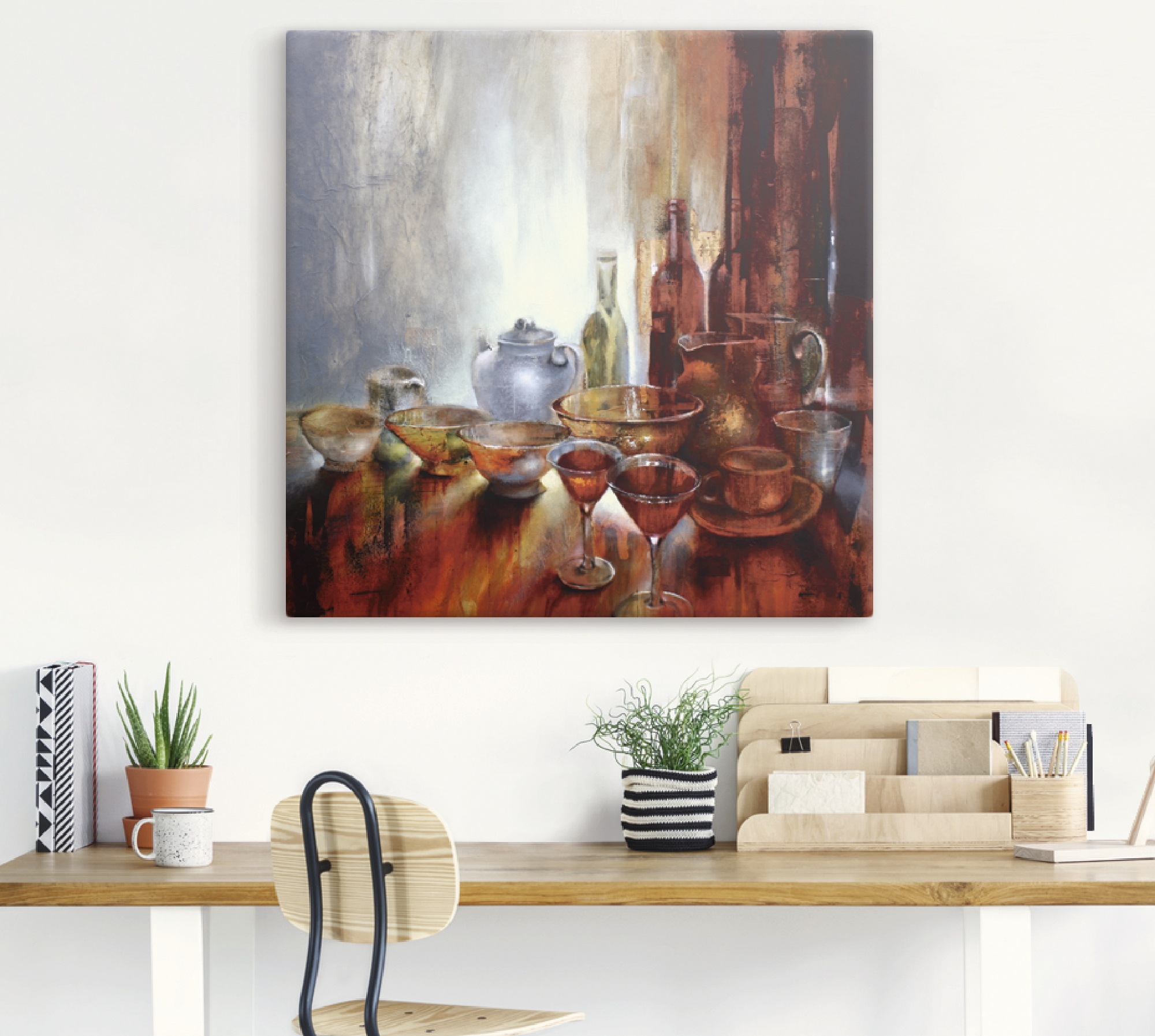 Artland Wandbild »Stillleben mit grauer Teekanne«, Geschirr & Besteck, (1 St.), als Alubild, Leinwandbild, Wandaufkleber oder Poster in versch. Größen