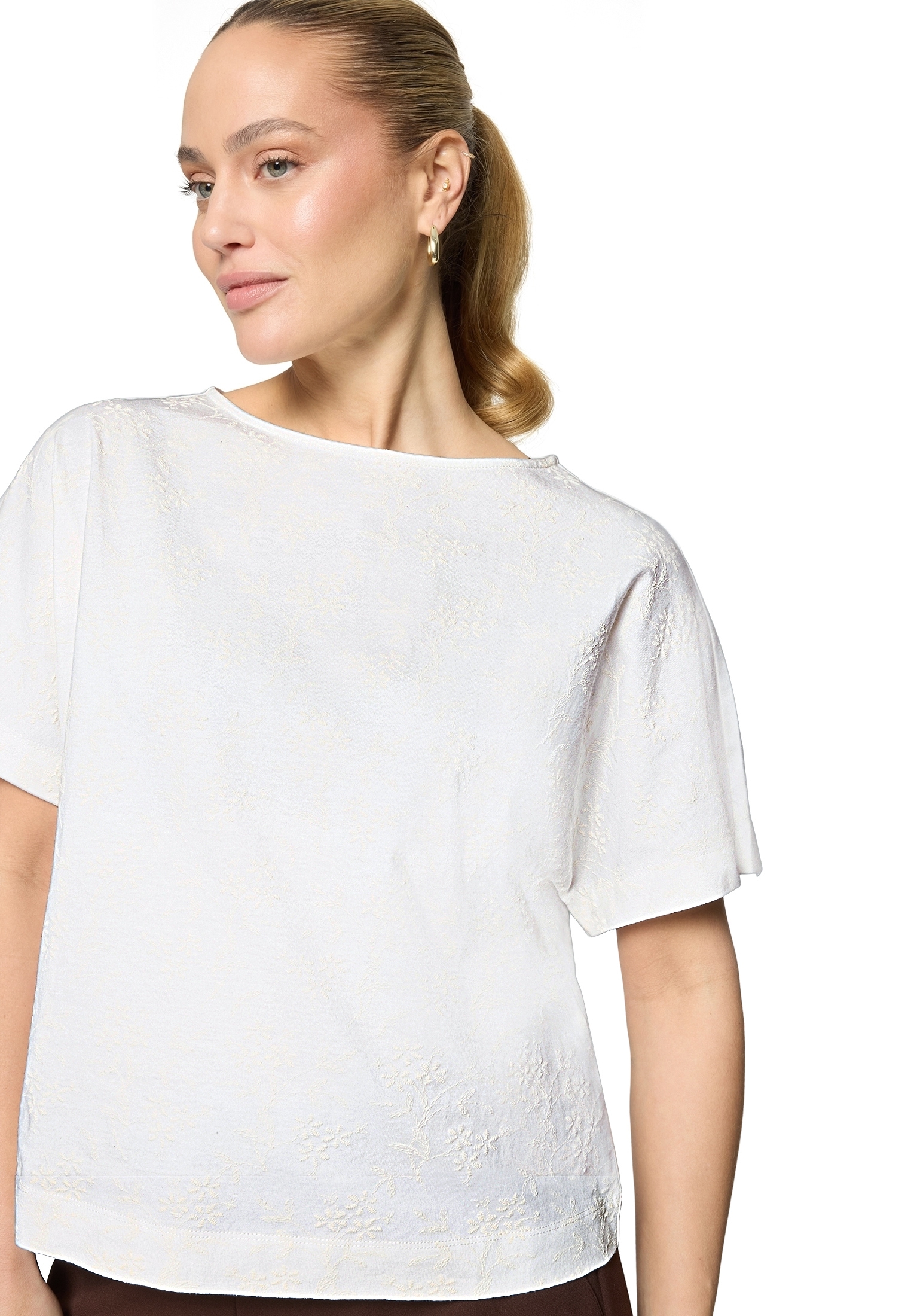 Zero Kurzarmshirt "Damen mit Stickerei" 1 Stickerei günstig online kaufen