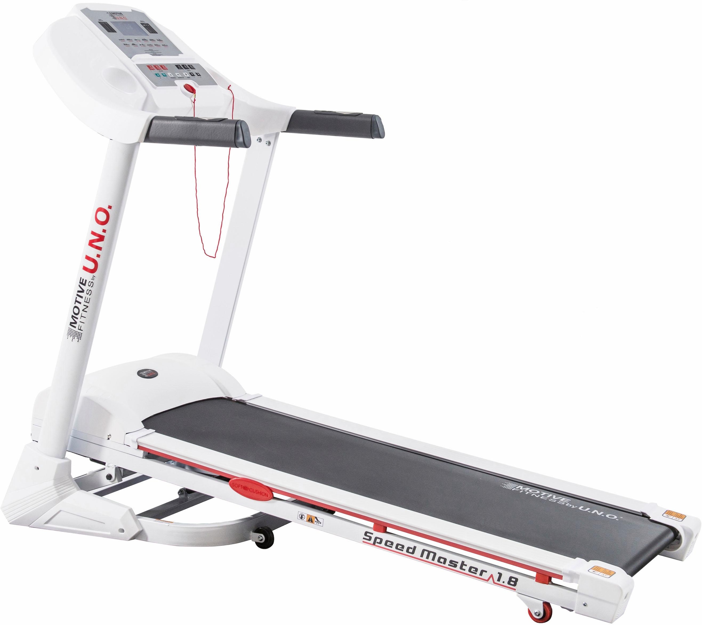 MOTIVE FITNESS by U.N.O. Laufband "Speed Master 1.8 (mit/ohne Unterlegmatte)", (integrierten Transportrollen), bis max. 