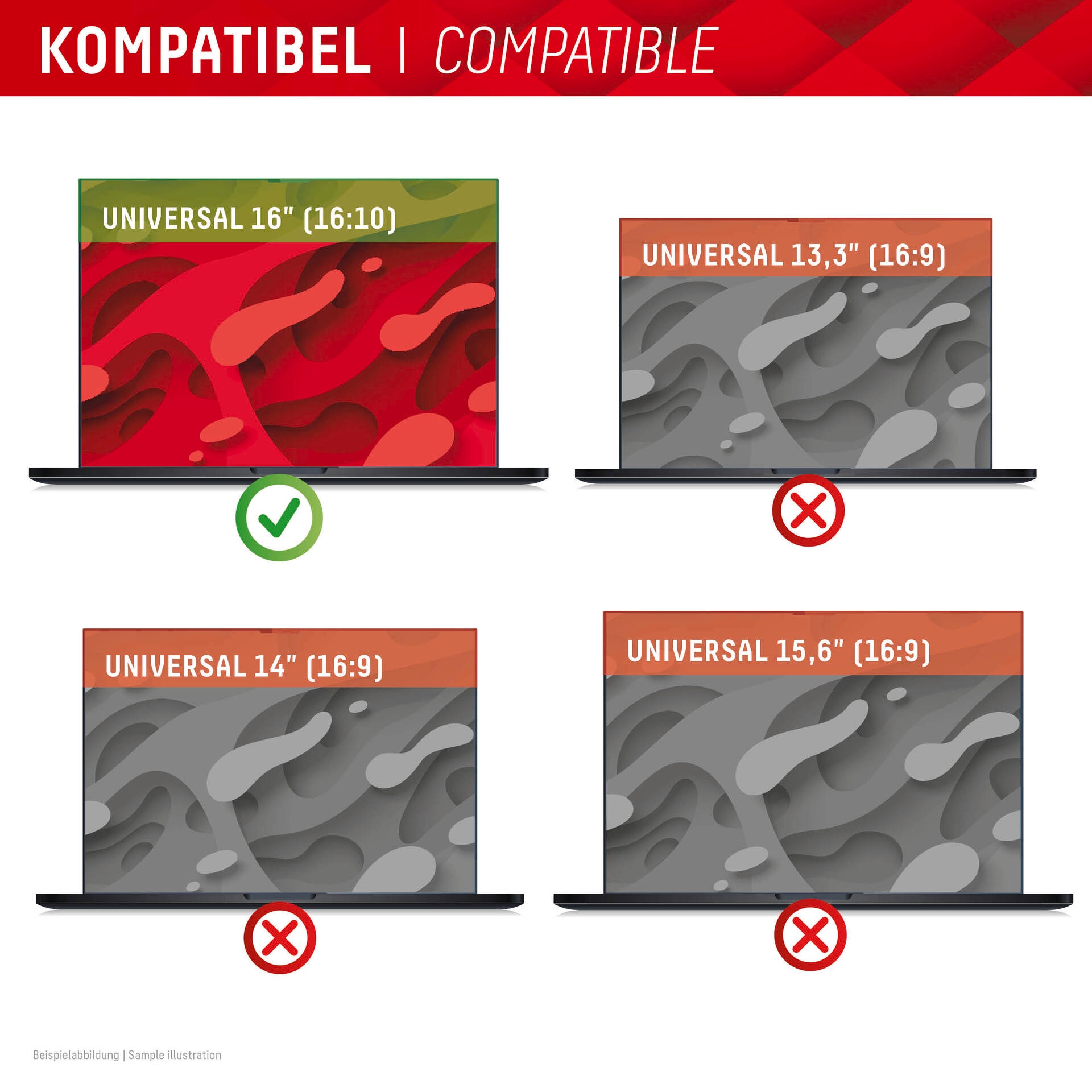 Displex Displayschutzfolie »Privacy Safe«, universal, 16:10, Blickschutzfolie, Schutzfolie, Bildschirmschutz