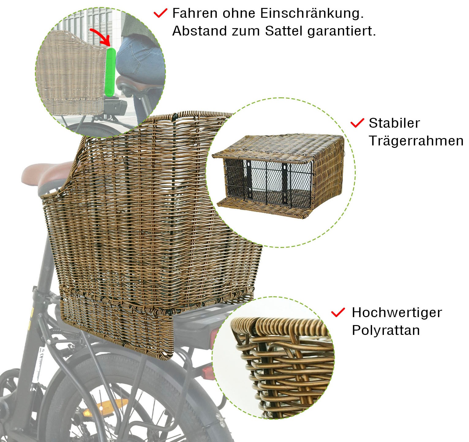 Thumbnail - SachsenRad Fahrradkorb "Gepäckträgerkorb im Vintage-Look"
