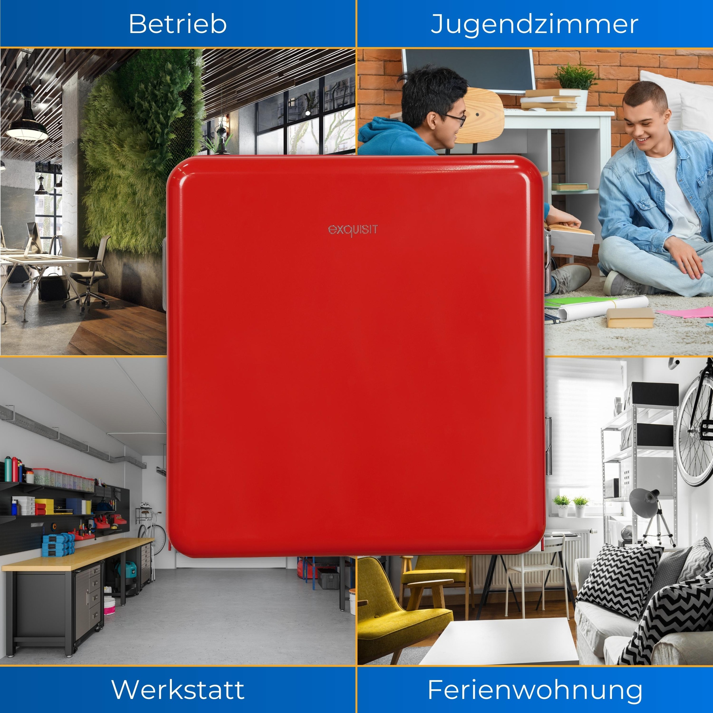 exquisit Kühlschrank »CKB45-0-031F rot« 50 cm hoch 48,5 cm breit