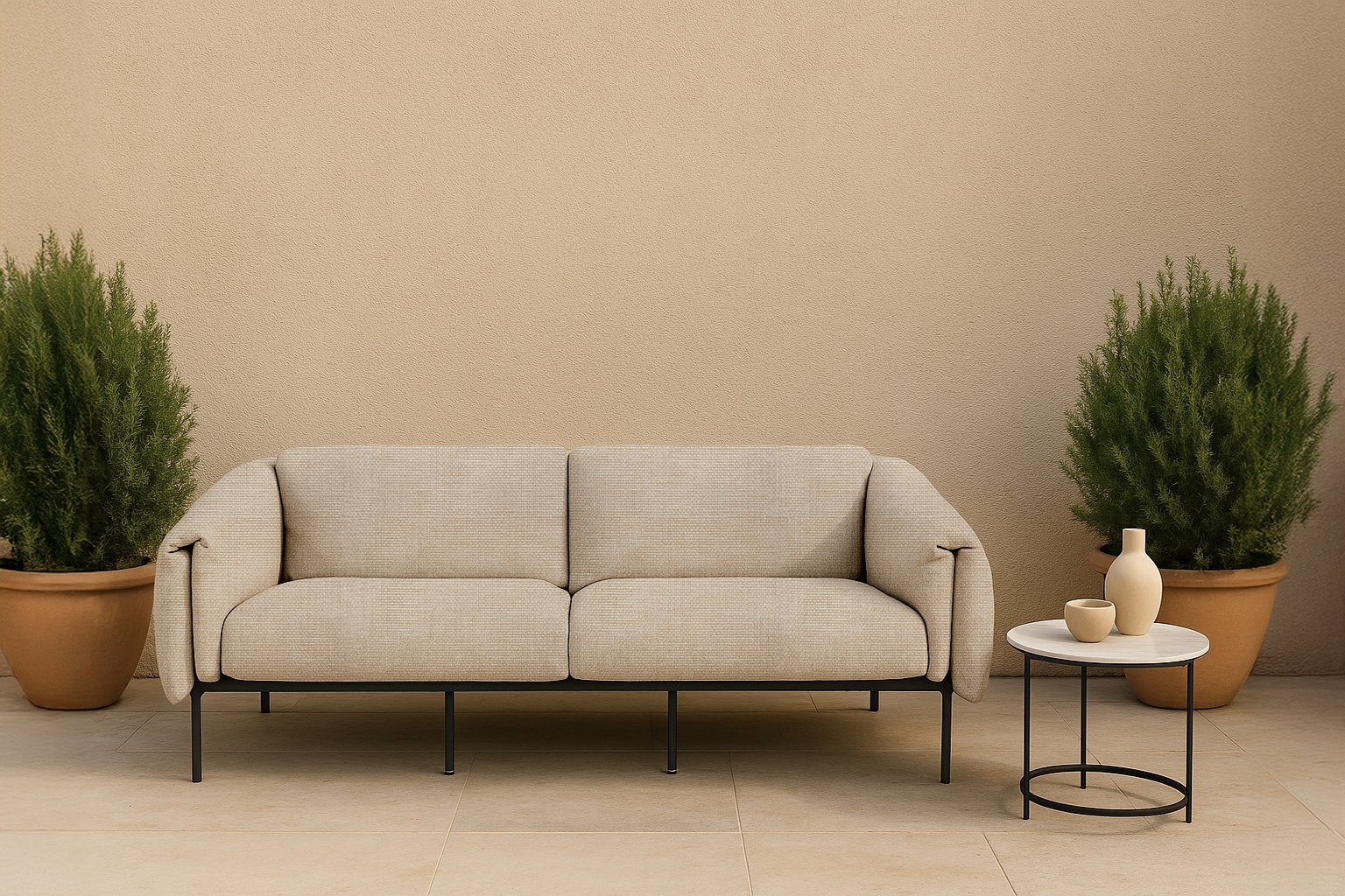 OTTO home 2-Sitzer "Lumi" Outdoor Gartensofa, wetterfeste Materialien, Breite 186 cm