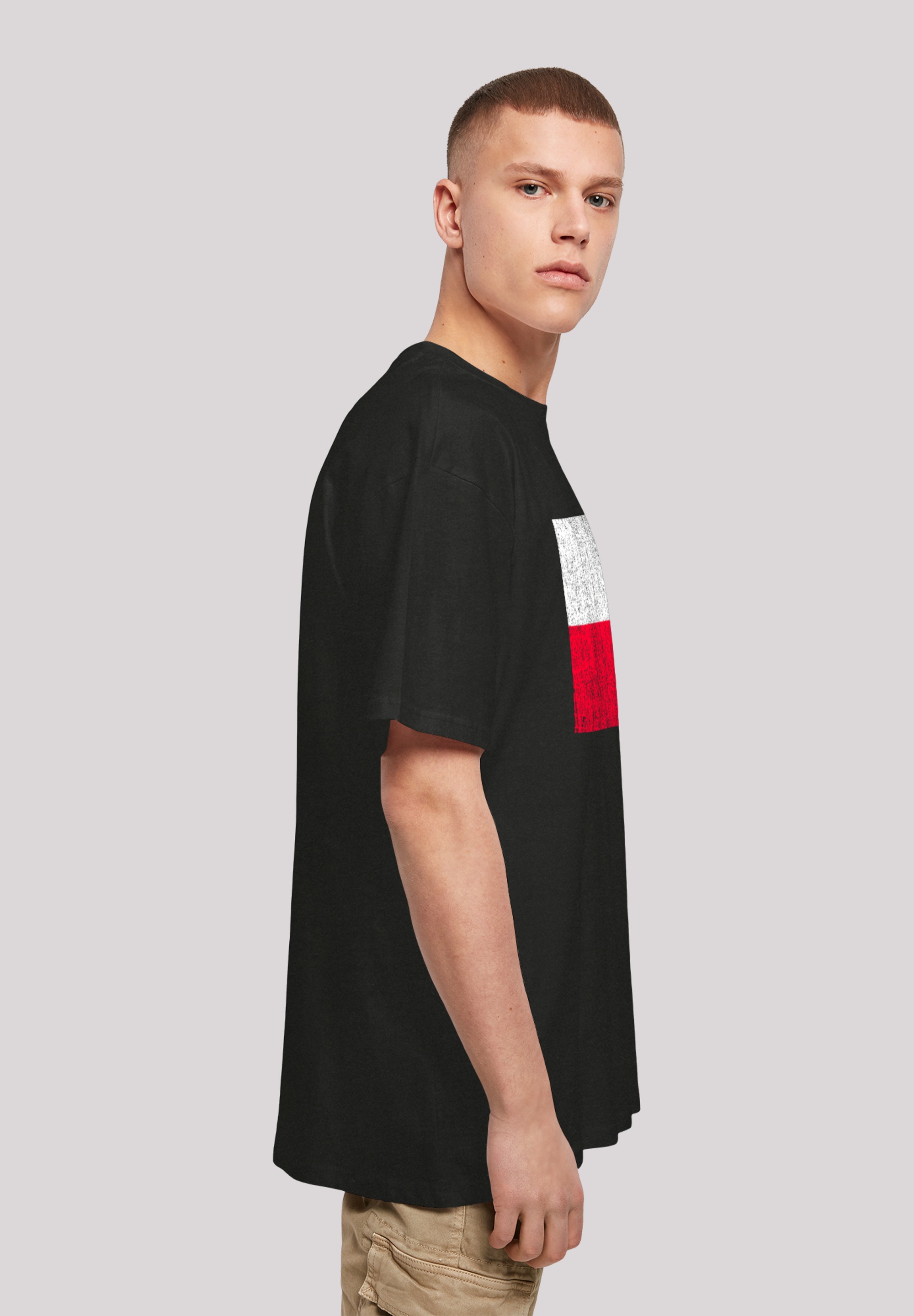 F4NT4STIC T-Shirt »Poland Polen Flagge distressed«, Print