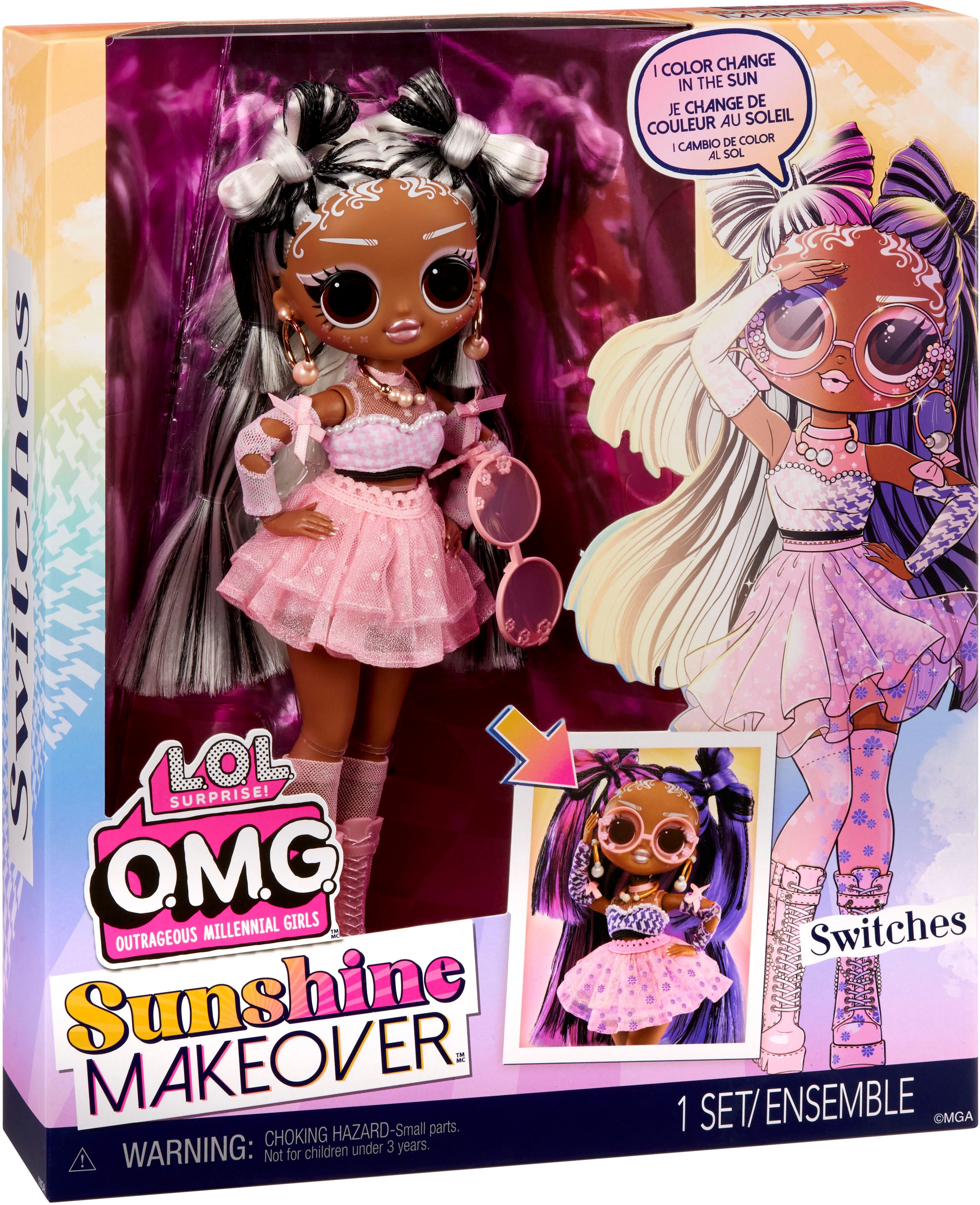 L.O.L. SURPRISE! Anziehpuppe »OMG Sunshine Color Change - Switches«, mit UV-Farbwechsel