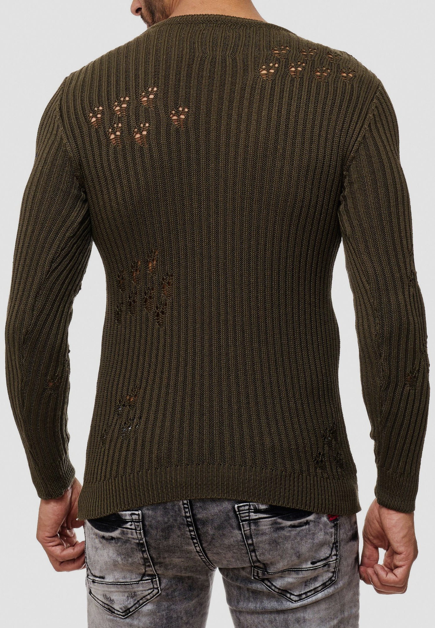 Rusty Neal Strickpullover, im lässigen Used-Look