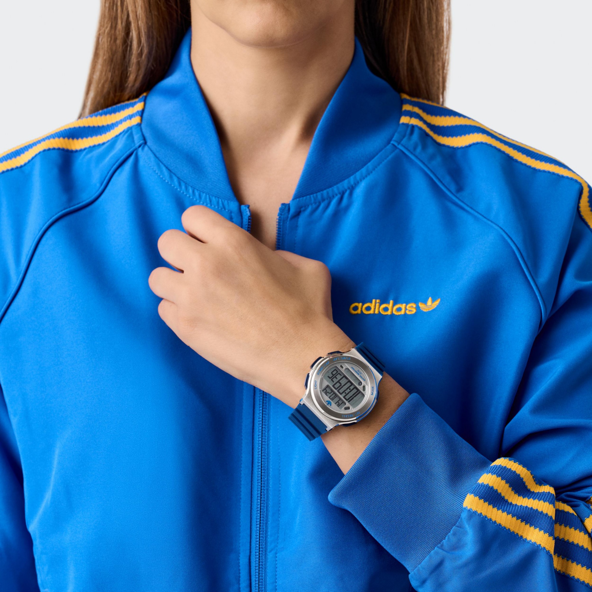 adidas Originals Chronograph »EXPRESSION THREE DIGITAL«, Quarzuhr, Armbanduhr, Herrenuhr, Damenuhr,Silikonarmband,Stoppfunktion