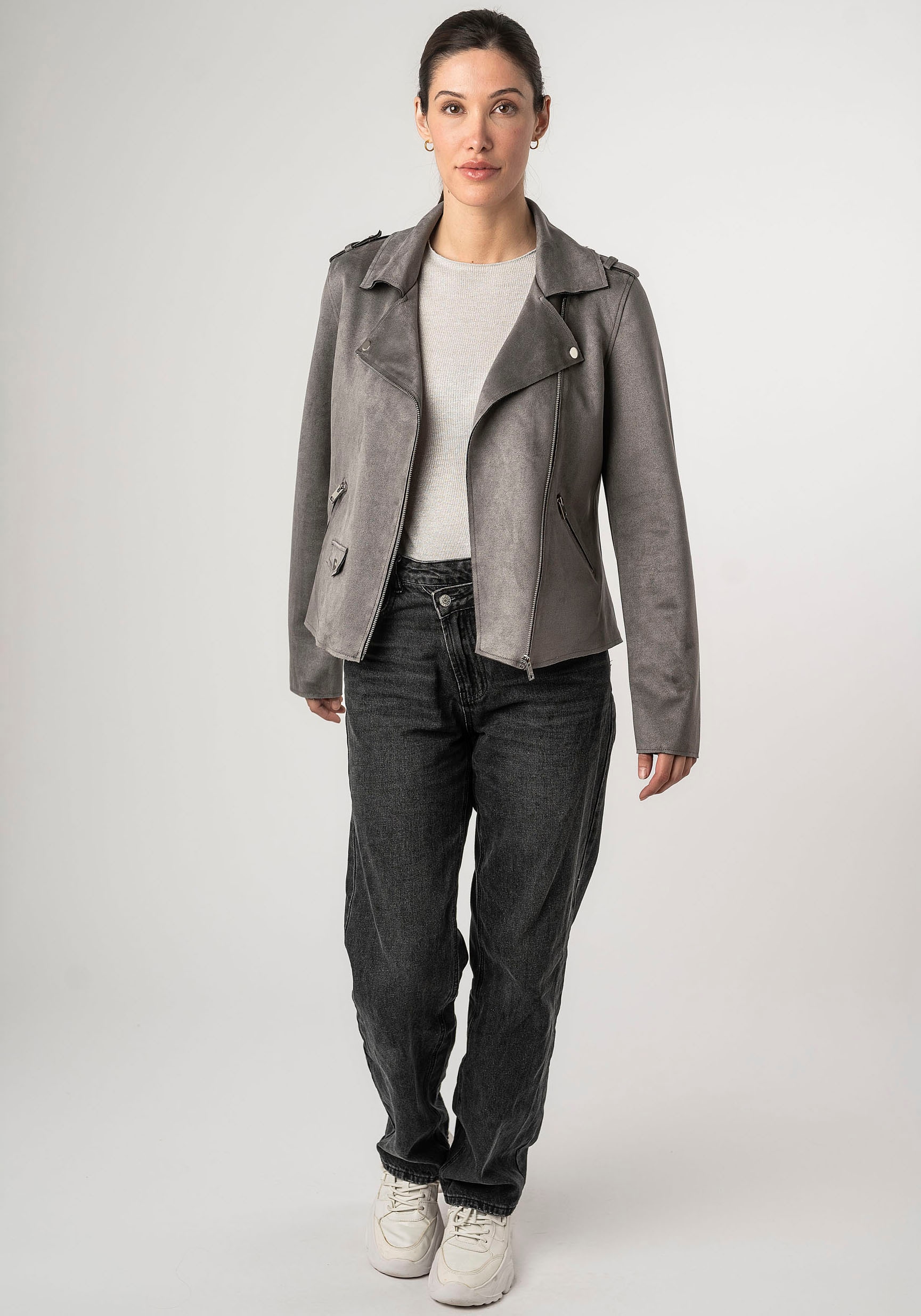 Mauritius Lederimitatjacke »2Wtomiwa« mit Schulterklappen, mit Nieten