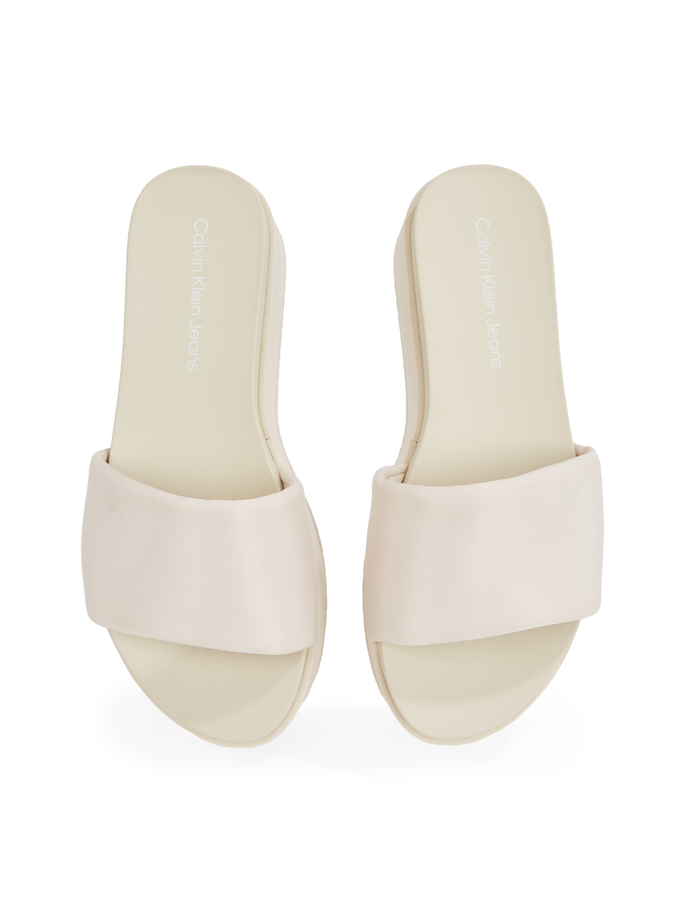 Calvin Klein Jeans Pantolette »FLATFORM SANDAL SLIDE IN NYLON«, Poolslides, Sommerschuh, Strandschuh, Plateausohle, zum Schlupfen