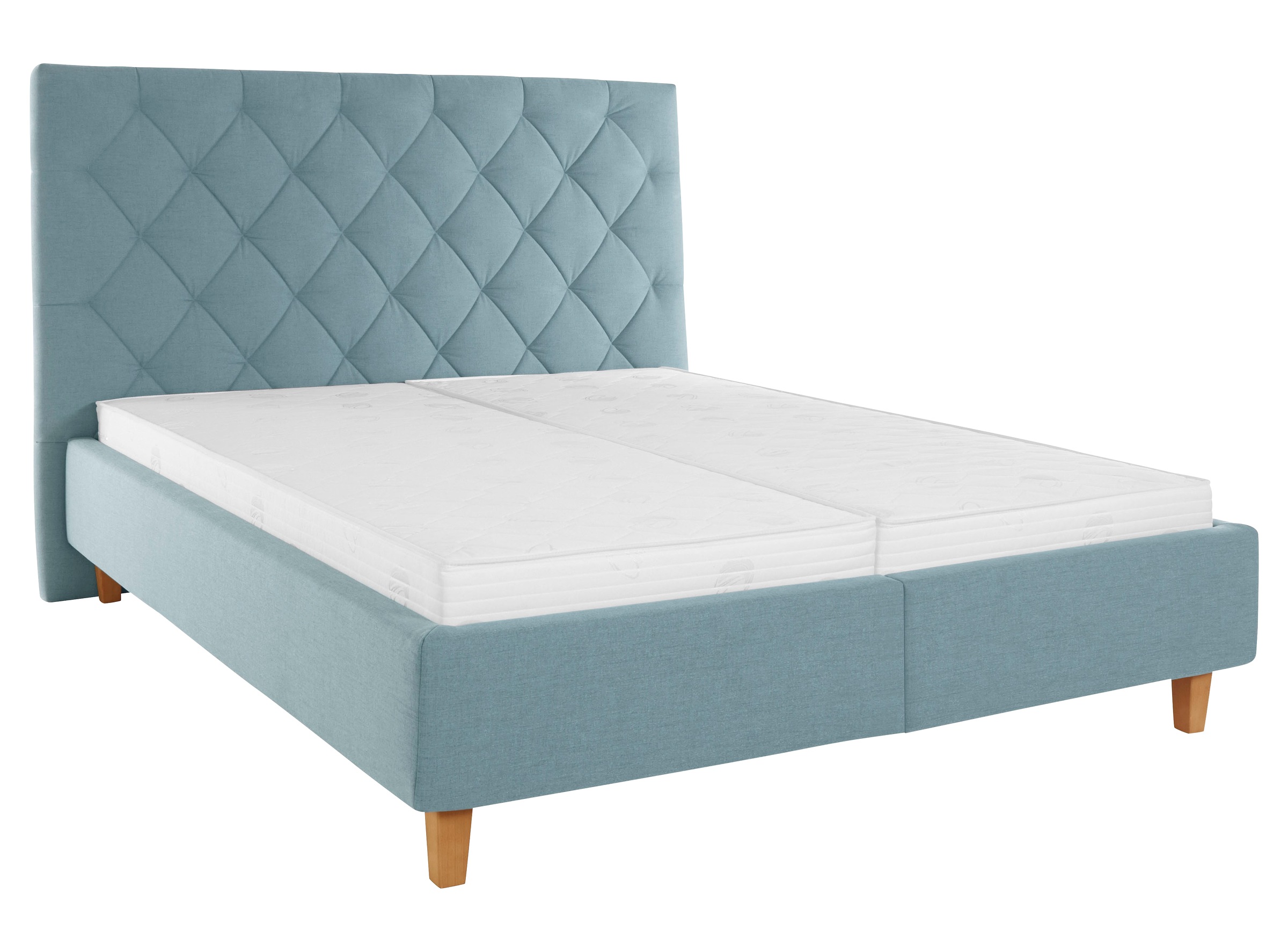 Thumbnail - Home affaire Polsterbett "Sunley 140" Kreuzsteppung, Kopfteilhöhe 142 cm, ohne oder mit Matratze/Lattenrost