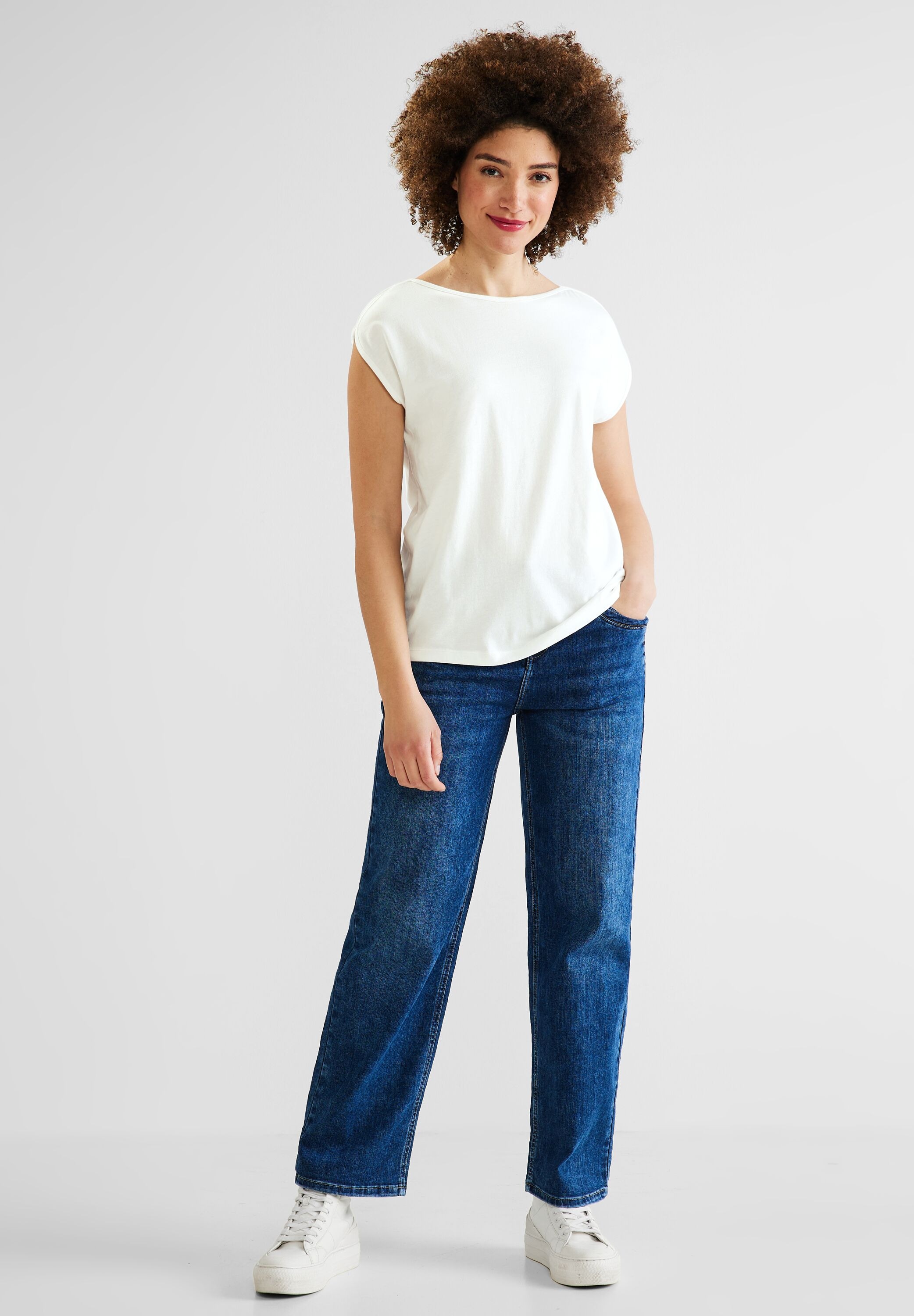 STREET ONE T-Shirt, mit U-Boot-Ausschnitt