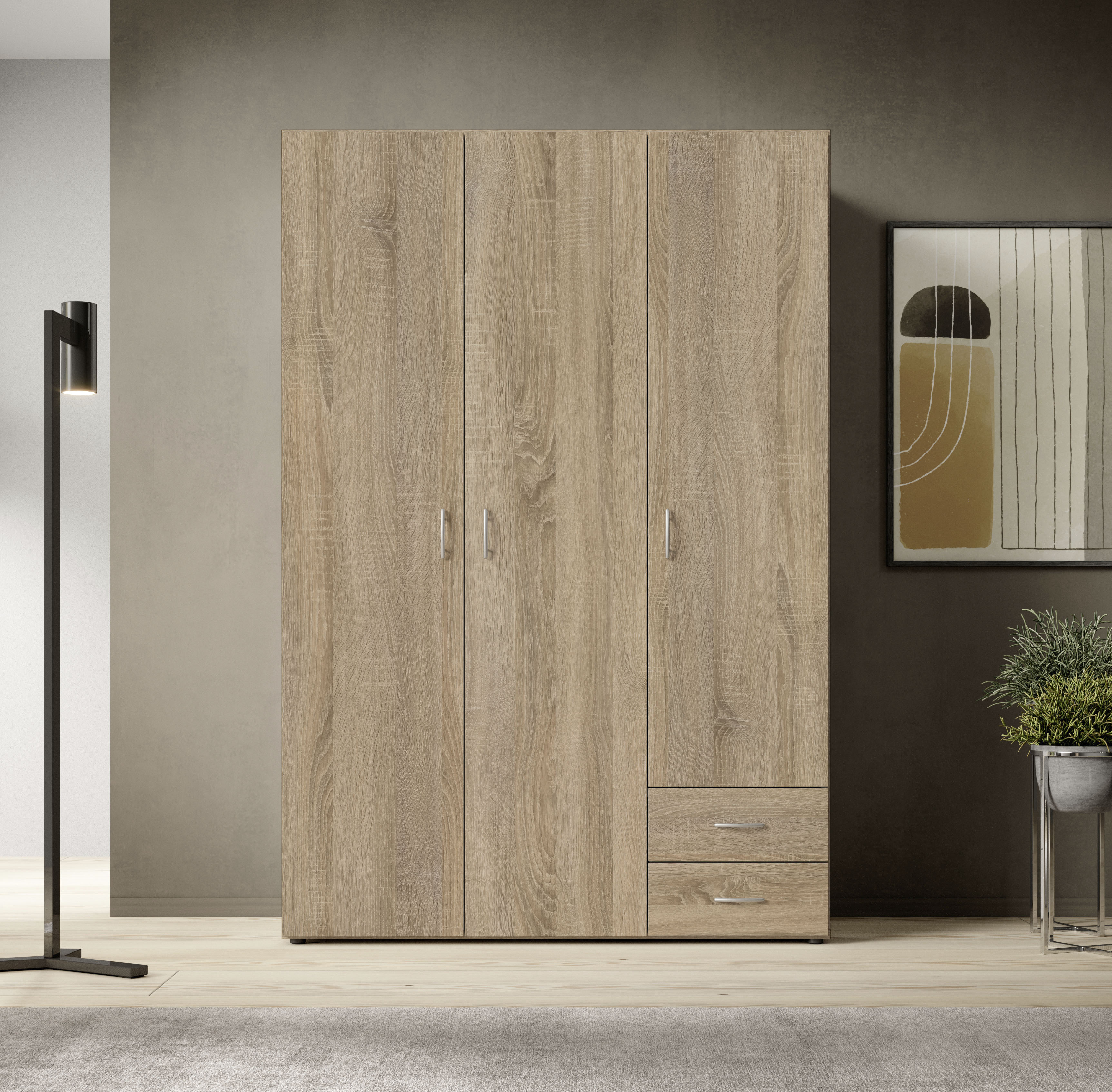 Schlafkontor Drehtürenschrank "Base Kleiderschrank Joe Garderobe Hochschrank Wäscheschrank", Bega Schrank Schlafzimmer Bestseller