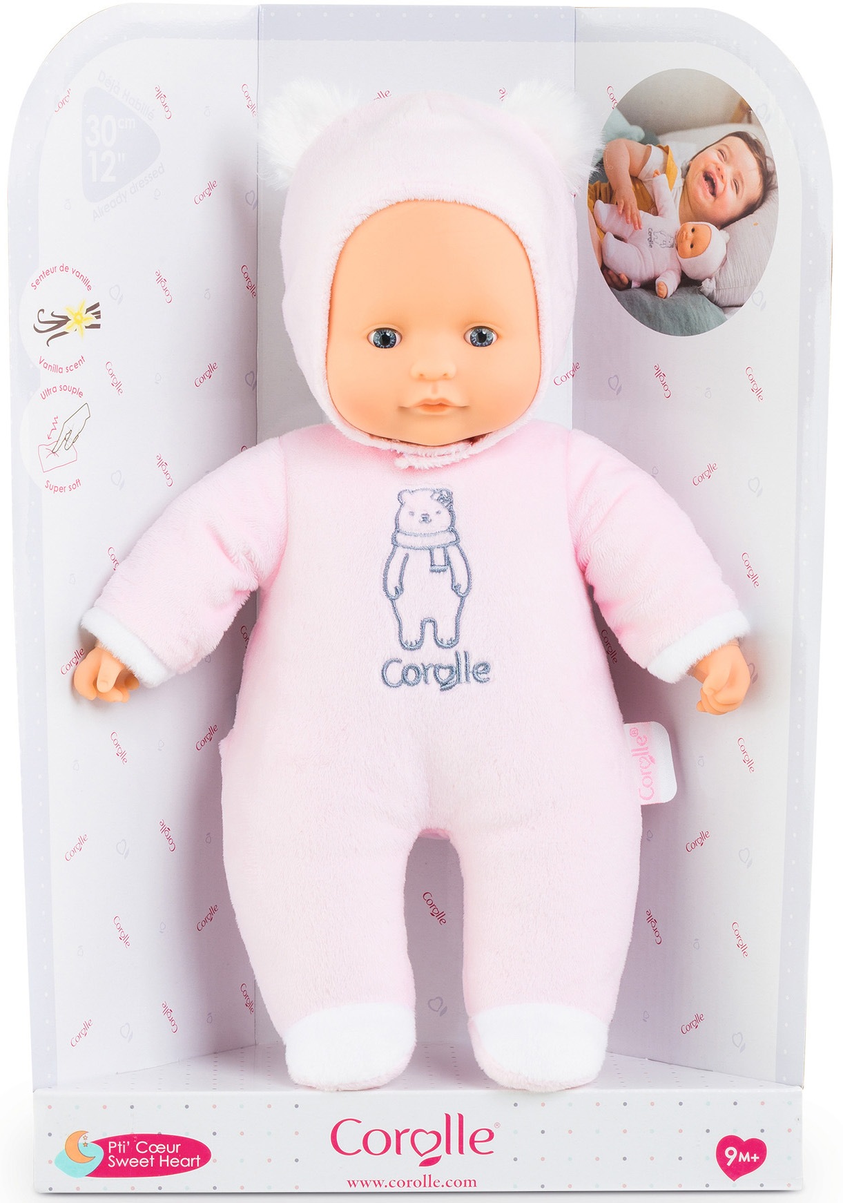 Corolle® Babypuppe »Mon Doudou, Sweetheart, Bär rosa«, mit Vanilleduft