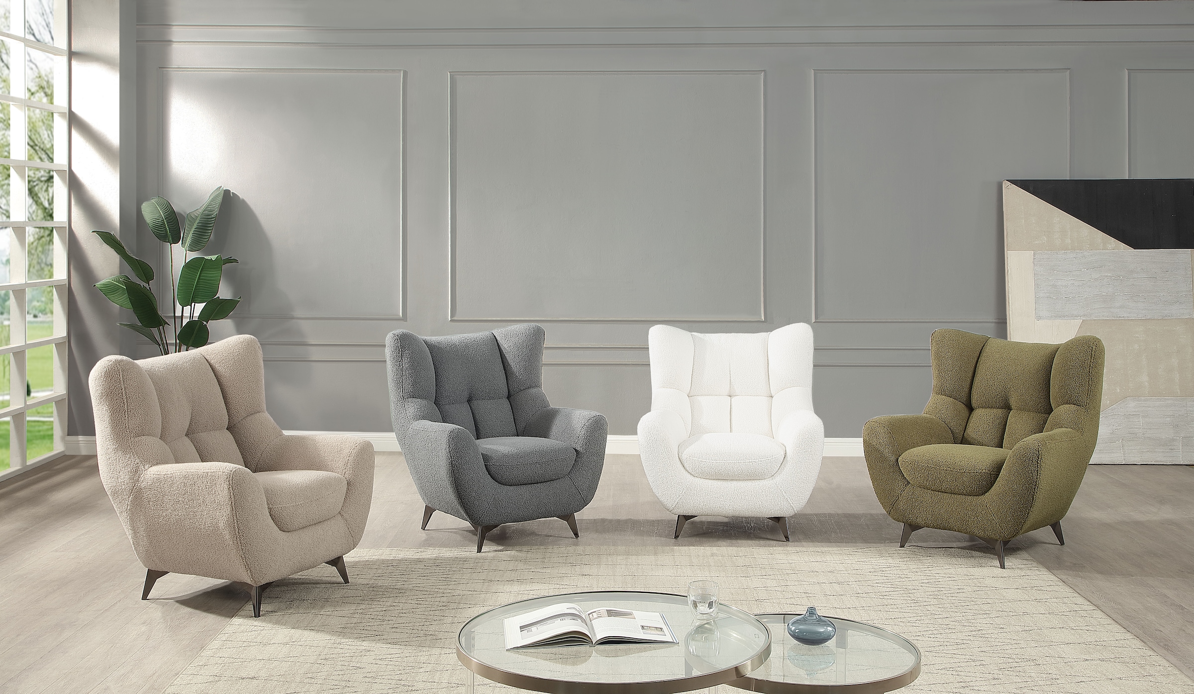 ATLANTIC home collection Sessel "Shawn", mit Federkern, trendy Bezug mit Te günstig online kaufen