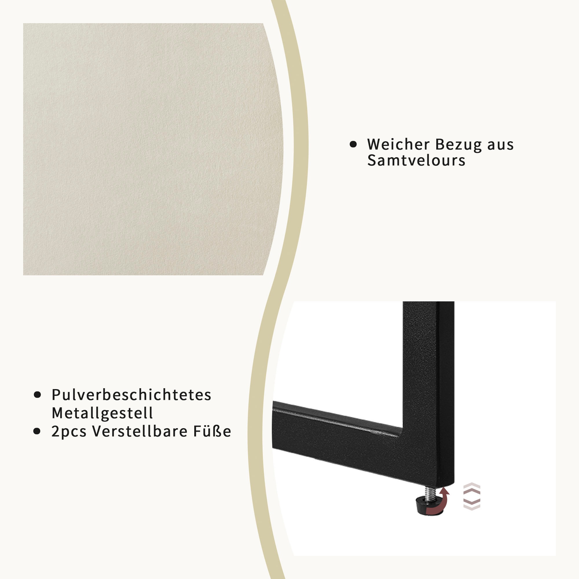 OTTO home Esszimmerstuhl »Vendy« (Set) 2 Stk.mit verstellbaren Füßen und robustem, pulverbeschichtetem Gestell.