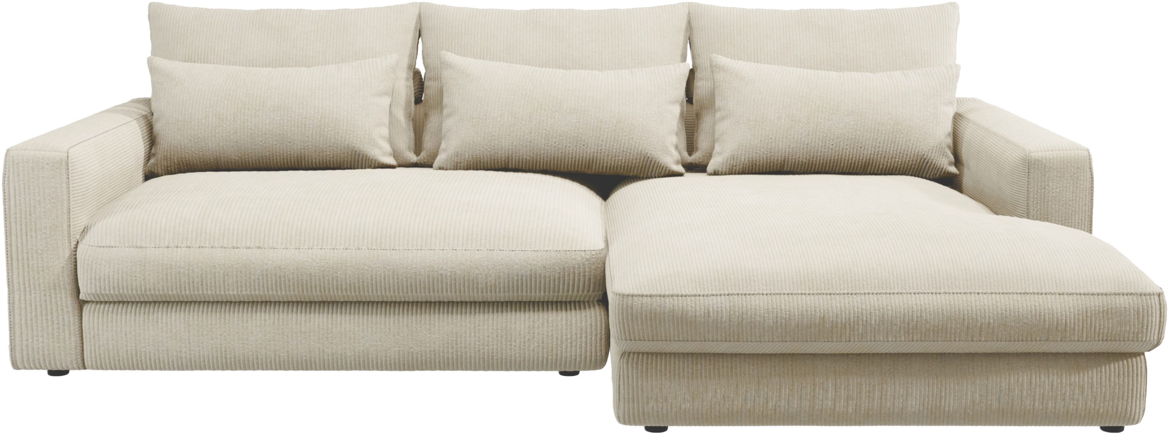 Home affaire Ecksofa »Darwin, viele Kissen, extra tiefe Sitzfläche, 271/89/171 (B(H/T)«, gemütlich und weich, L-Form, mit extra softem Sitzkomfort, Cord