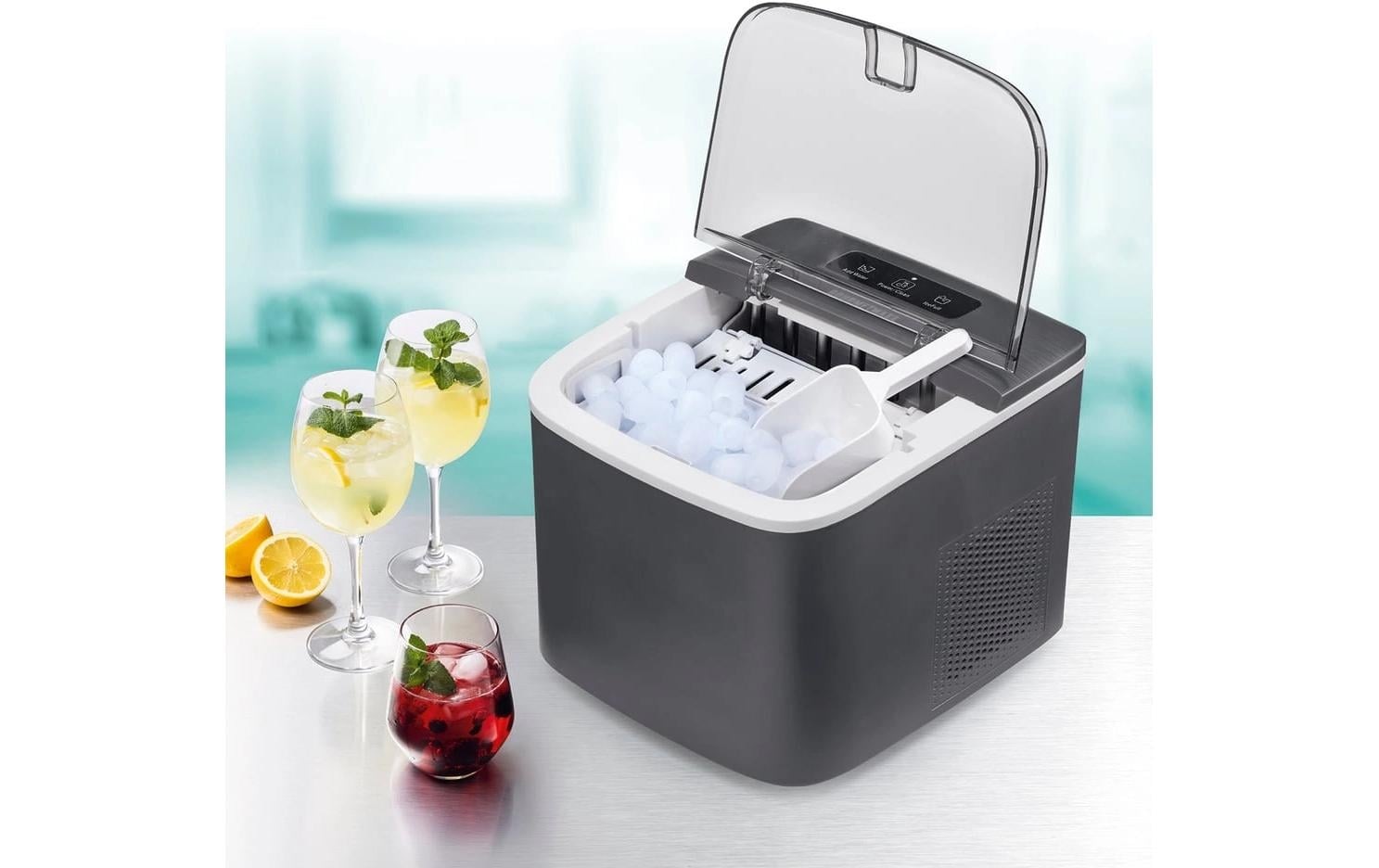 GOURMETmaxx Eiswürfelmaschine »100W + CH-Stecker 8 kg/24h« Kompakter Eisbereiter mit Selbstreinigung und LED-Display