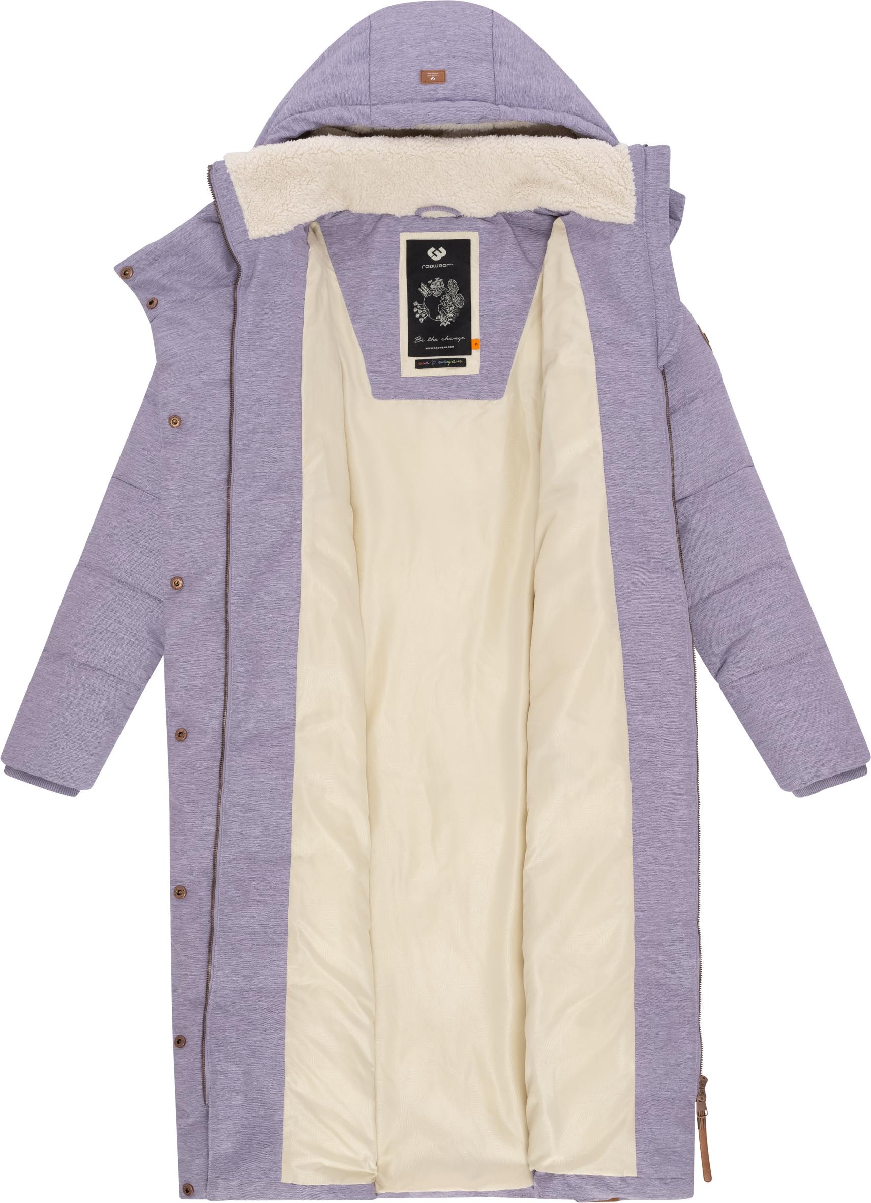 Ragwear Wintermantel »Pavla Long«, extralanger Winterparka mit Teddyfutter und Kapuze