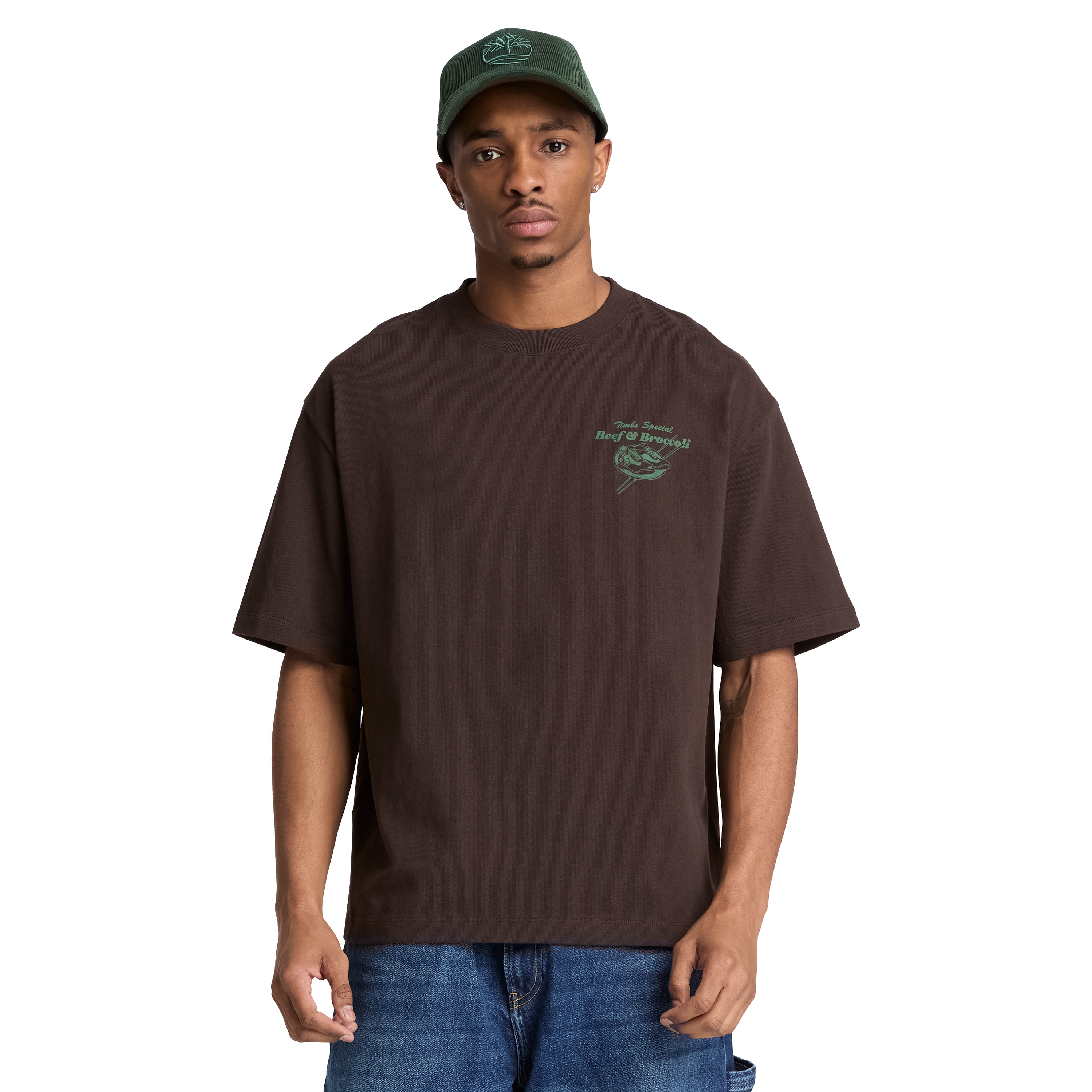 Timberland T-Shirt "Beef&Broccoli Graphic Tee" mit Grafik-Print, aus Baumwolle, auch in großen Größen