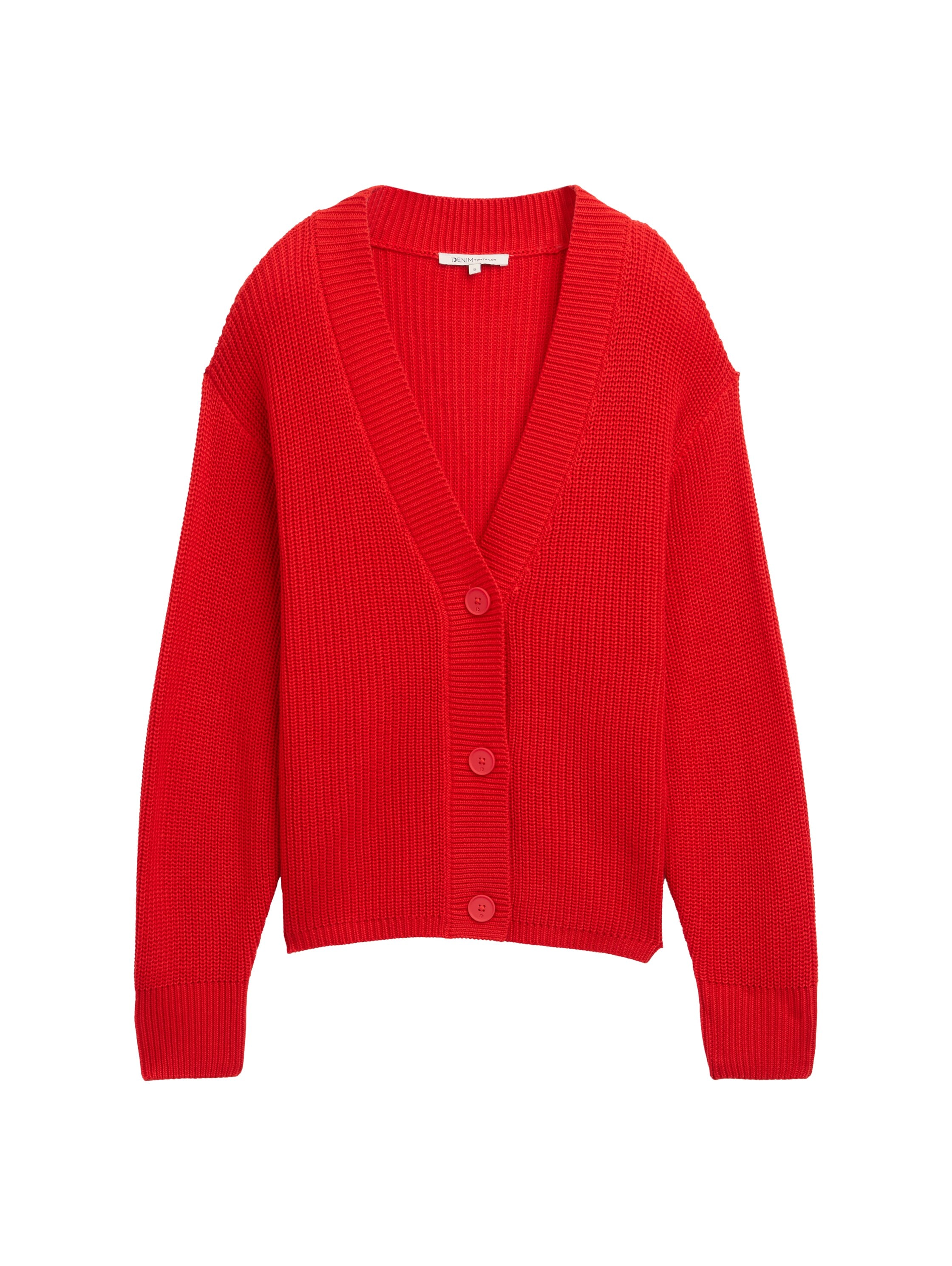 TOM TAILOR Denim Cardigan, mit Strickstruktur und Knopfleiste