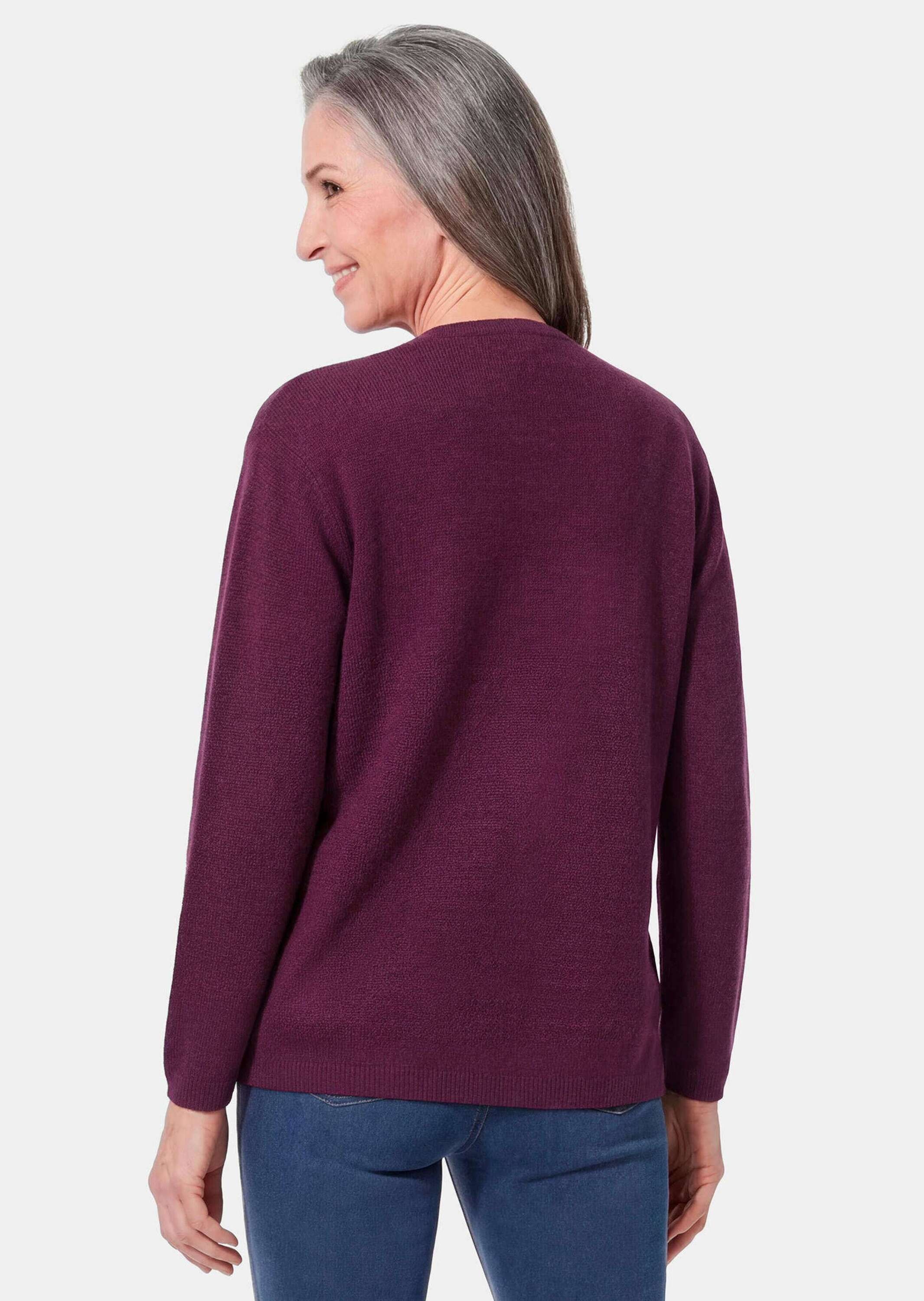 GOLDNER Strickjacke »Feinstrickjacke mit Schurwolle« flaches Rippenbündchen an Auscnittkante
