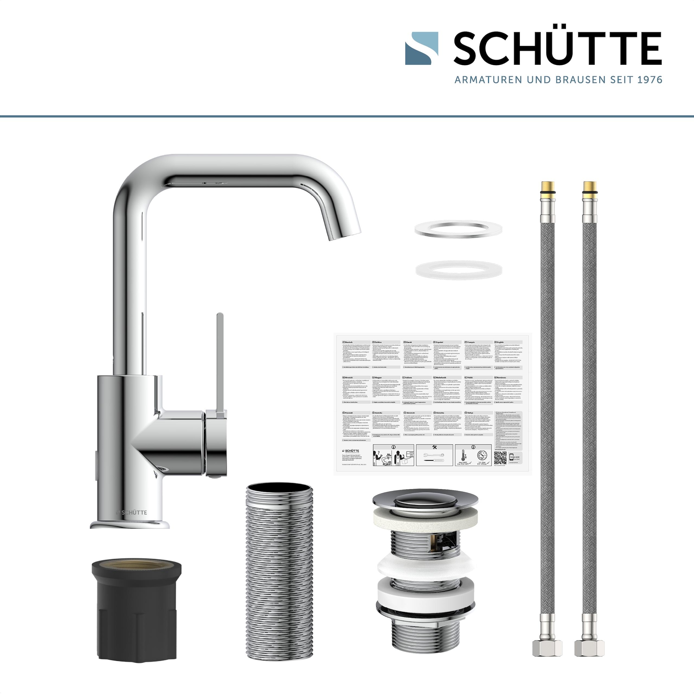 Schütte Waschtischarmatur »»LOS ANGELES««, (1 St.), Praktische Cold-Start-Funktion zum Energiesparen