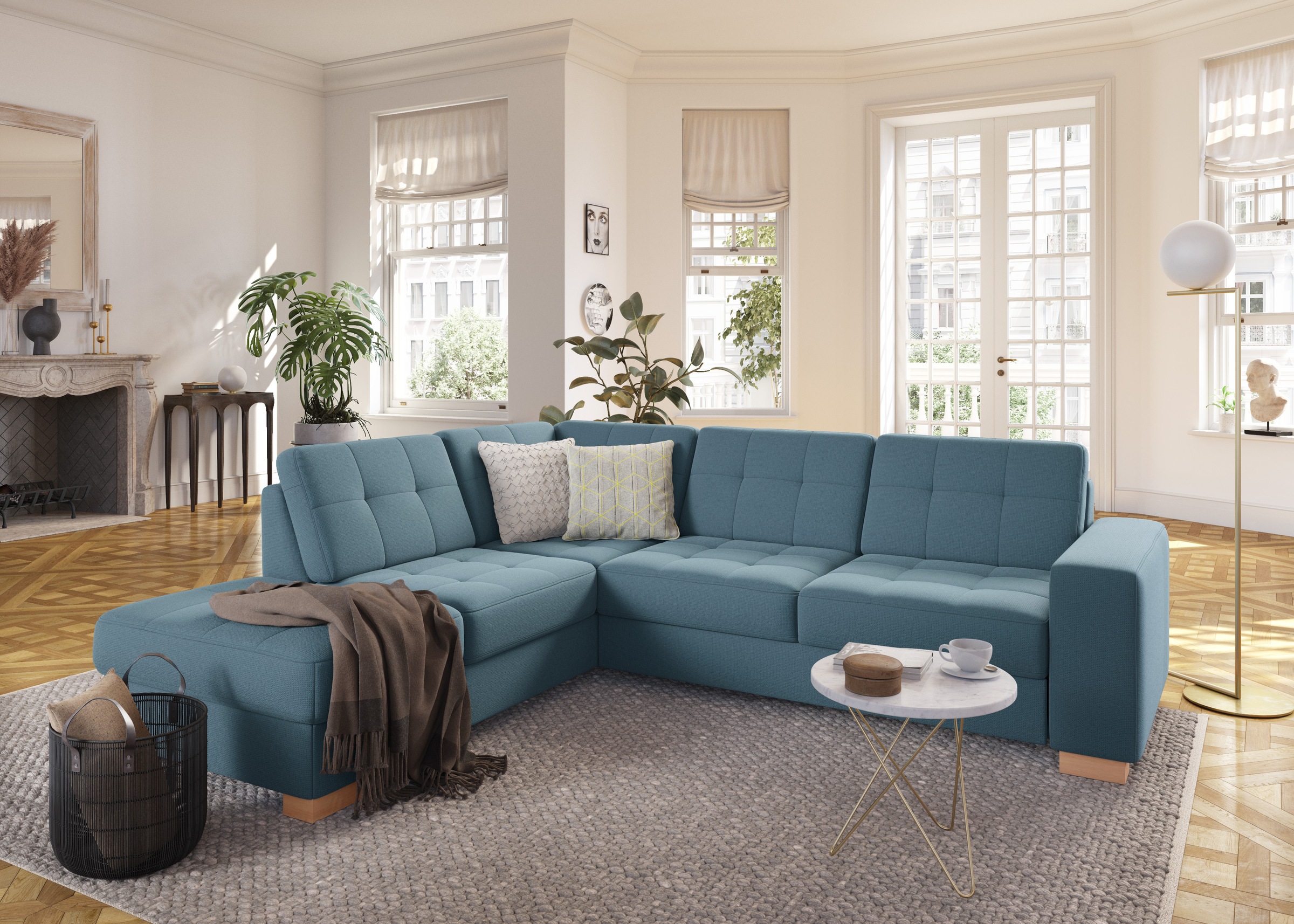 sit&more Ecksofa »Quincy L-Form«, wahlweise mit Bettfunktion und Bettkasten