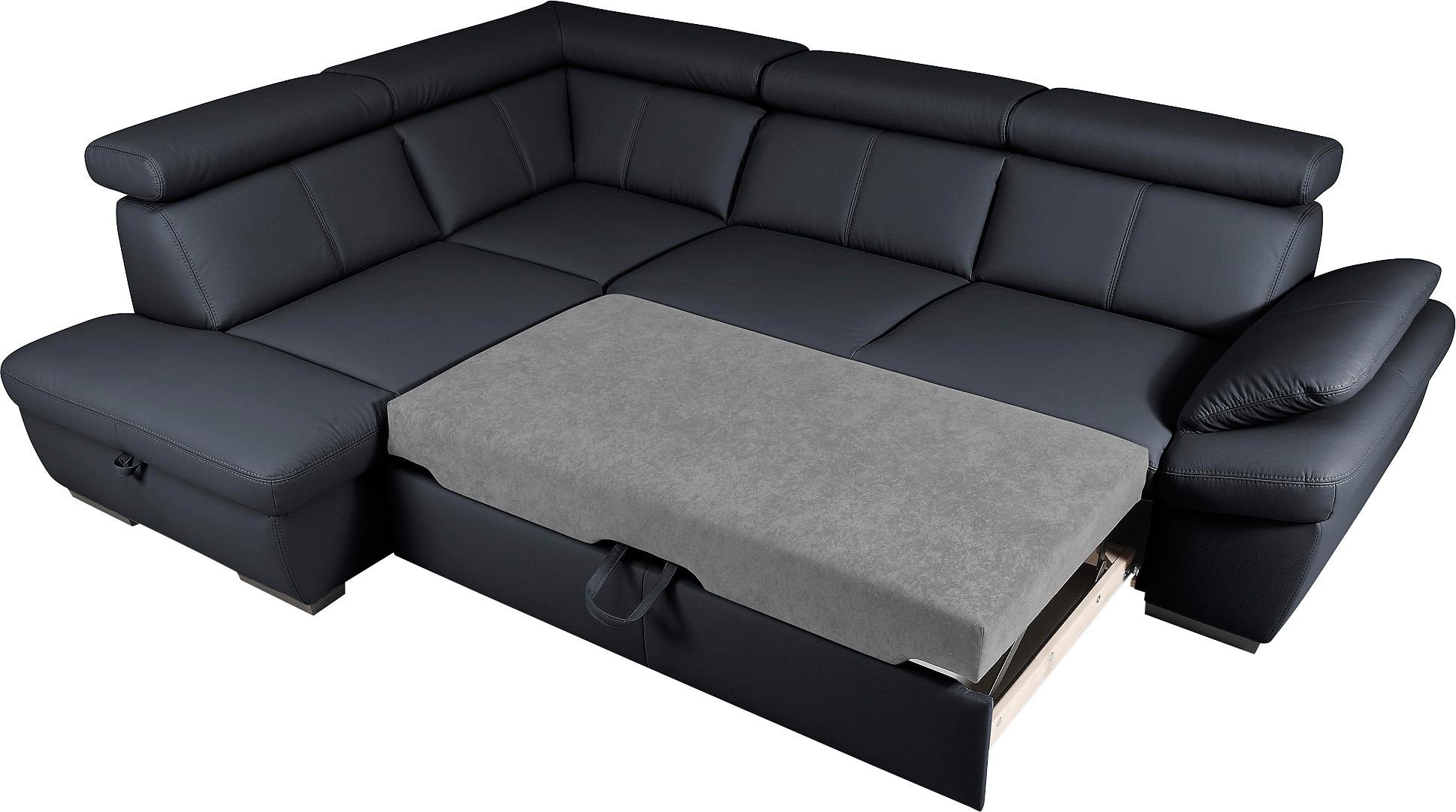 exxpo - sofa fashion Ecksofa »Salerno, klassisch modernes Funktionssofa, hoher Sitzkomfort, L-Form«, inkl. Kopf- und Armteilverstellung, wahlweise mit Bettfunktion