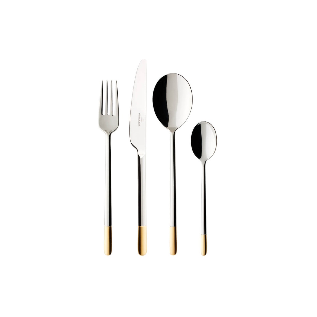 Villeroy & Boch Besteck-Set "Tafelbesteck Ella 144er Set silber-gold" Spülmaschinenfest