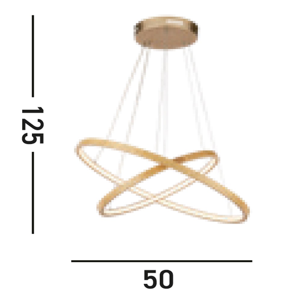 Searchlight Hängeleuchte »x Eternity Pendant - Natural Bamboo & Gold Metal« LED-Modul 1 Stk. Warmweiß
