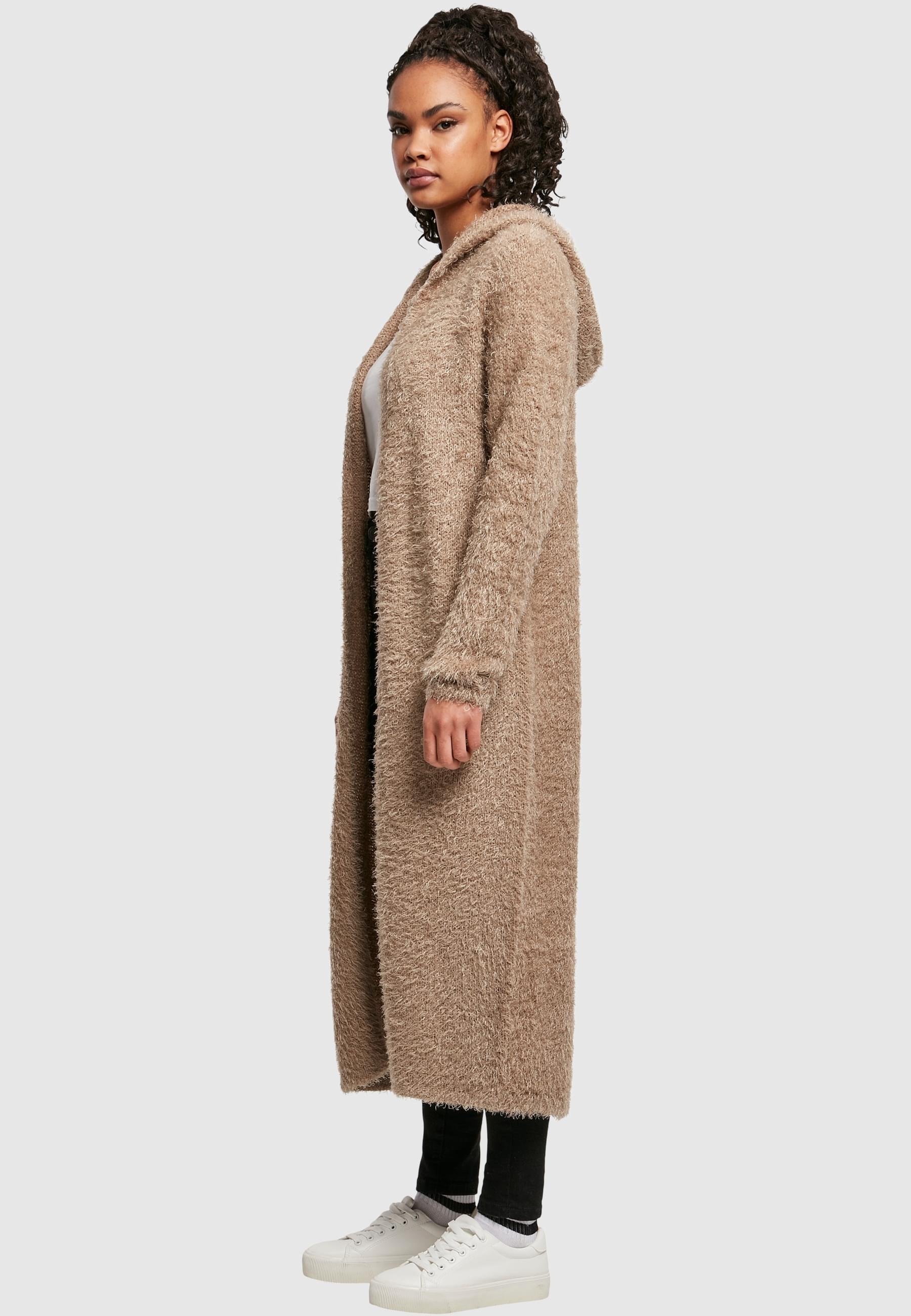 URBAN CLASSICS Strickjacke »Urban Classics Damen Ladies Hooded Feather Cardigan«