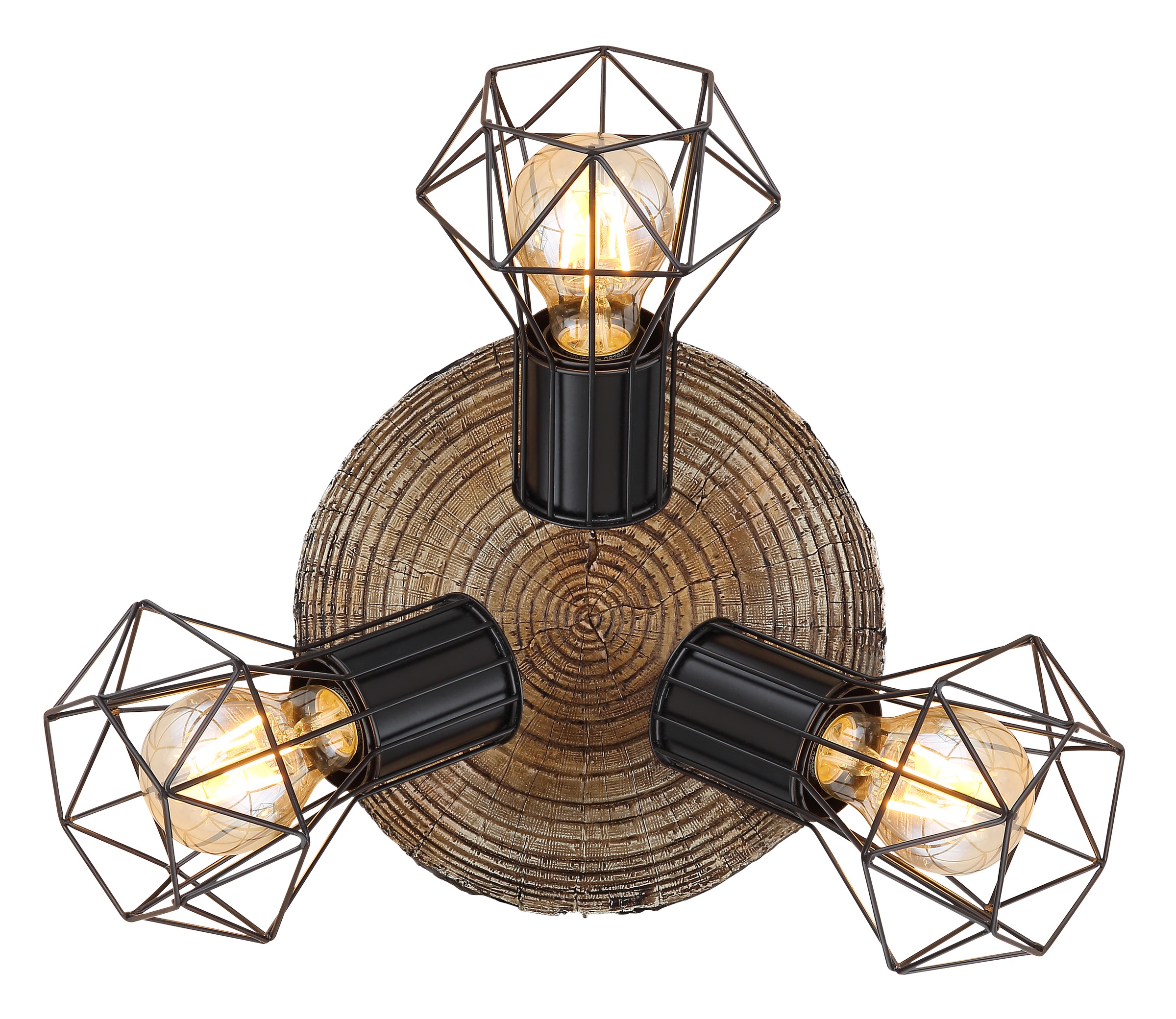 GLOBO LIGHTING Deckenstrahler »PRISKA«, Leuchtmittel E27 | ohne Leuchtmittel, Deckenstrahler/schwarz/holzoptik/Flur/Wohnzimmer
