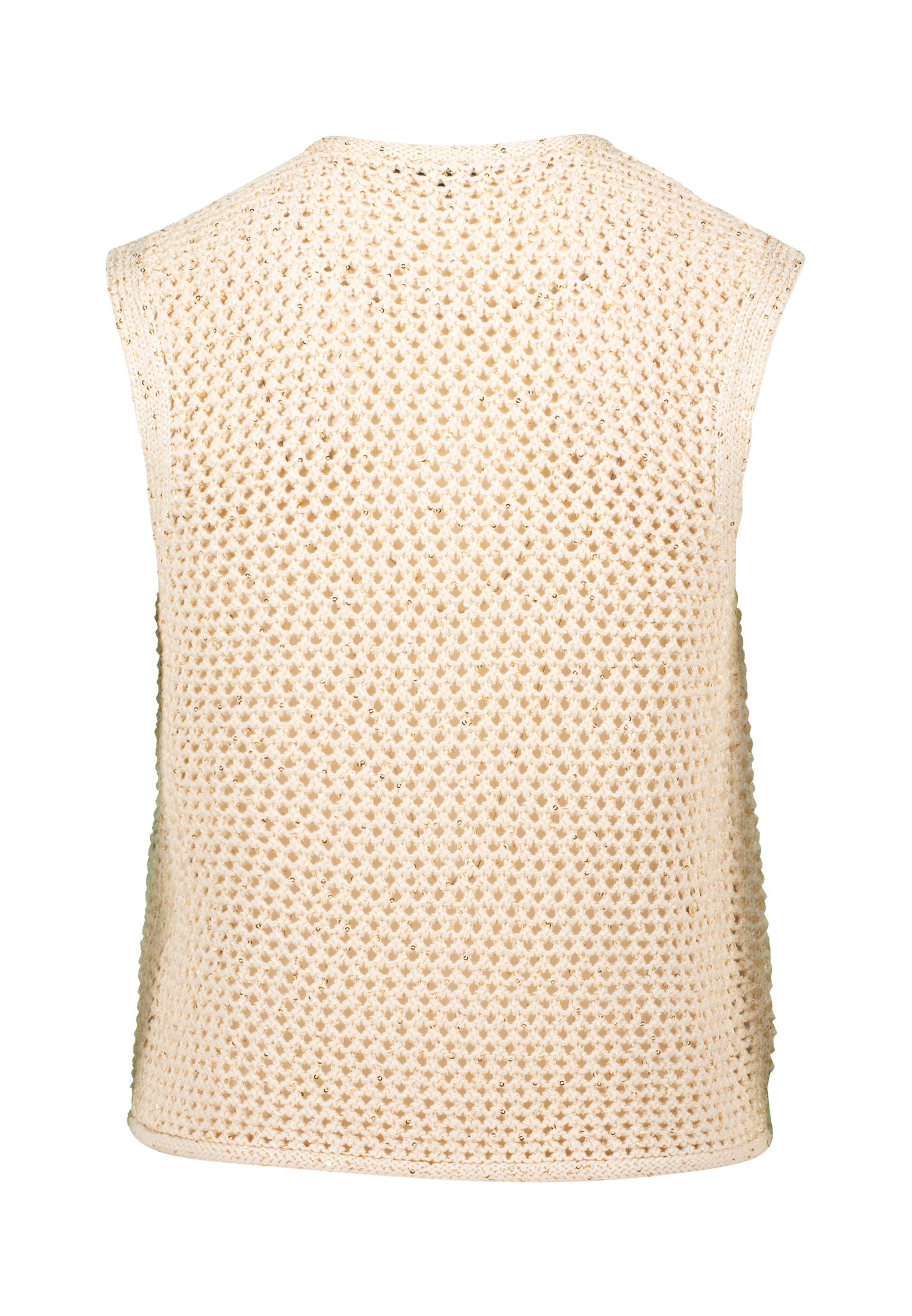 Zero Strickpullover »zero Strickweste mit Glitzer«, (1 tlg.), Knopfleiste