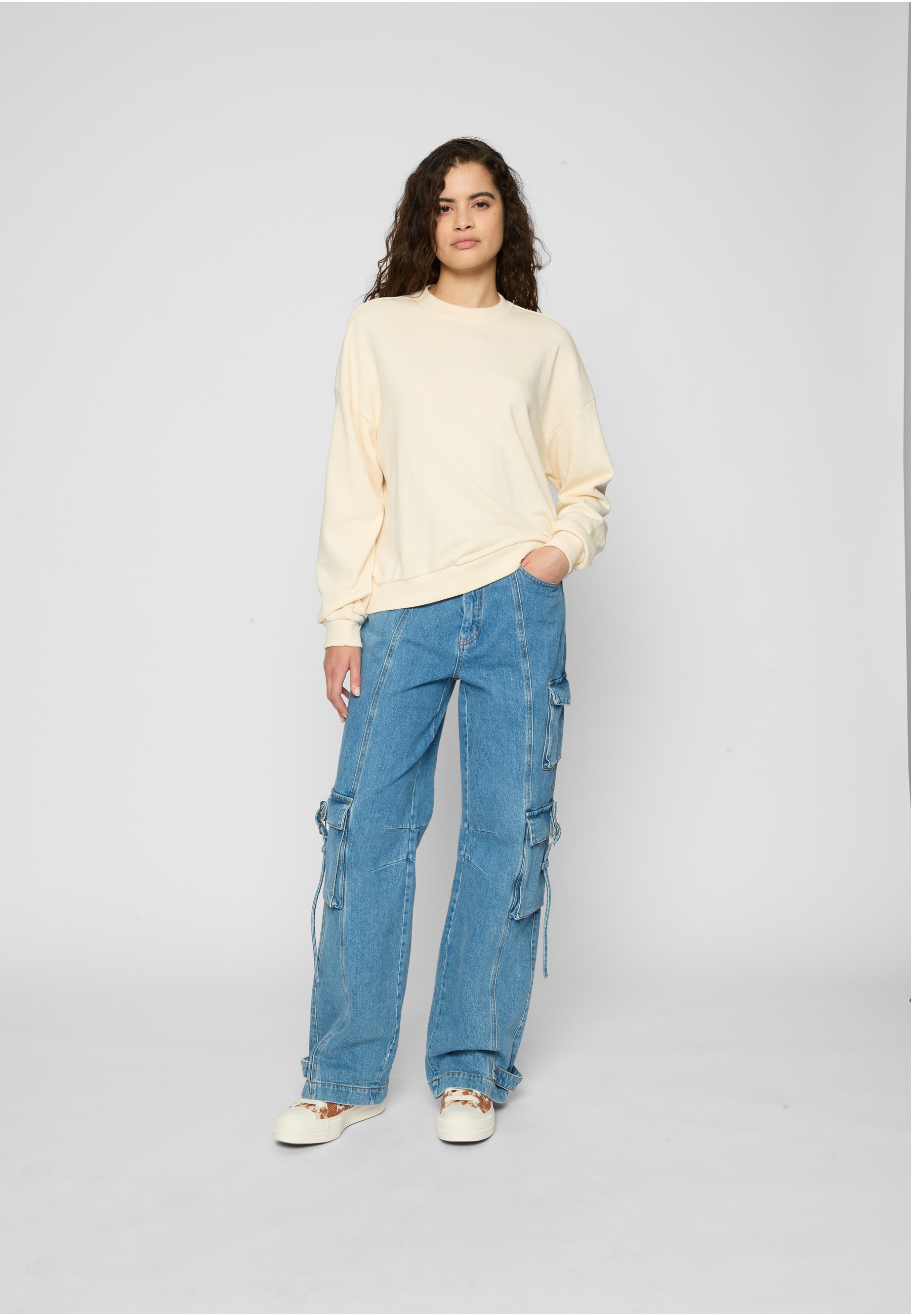 URBAN CLASSICS Sweater »Urban Classics Damen Ladies Oversized Light Terry Crewneck«
