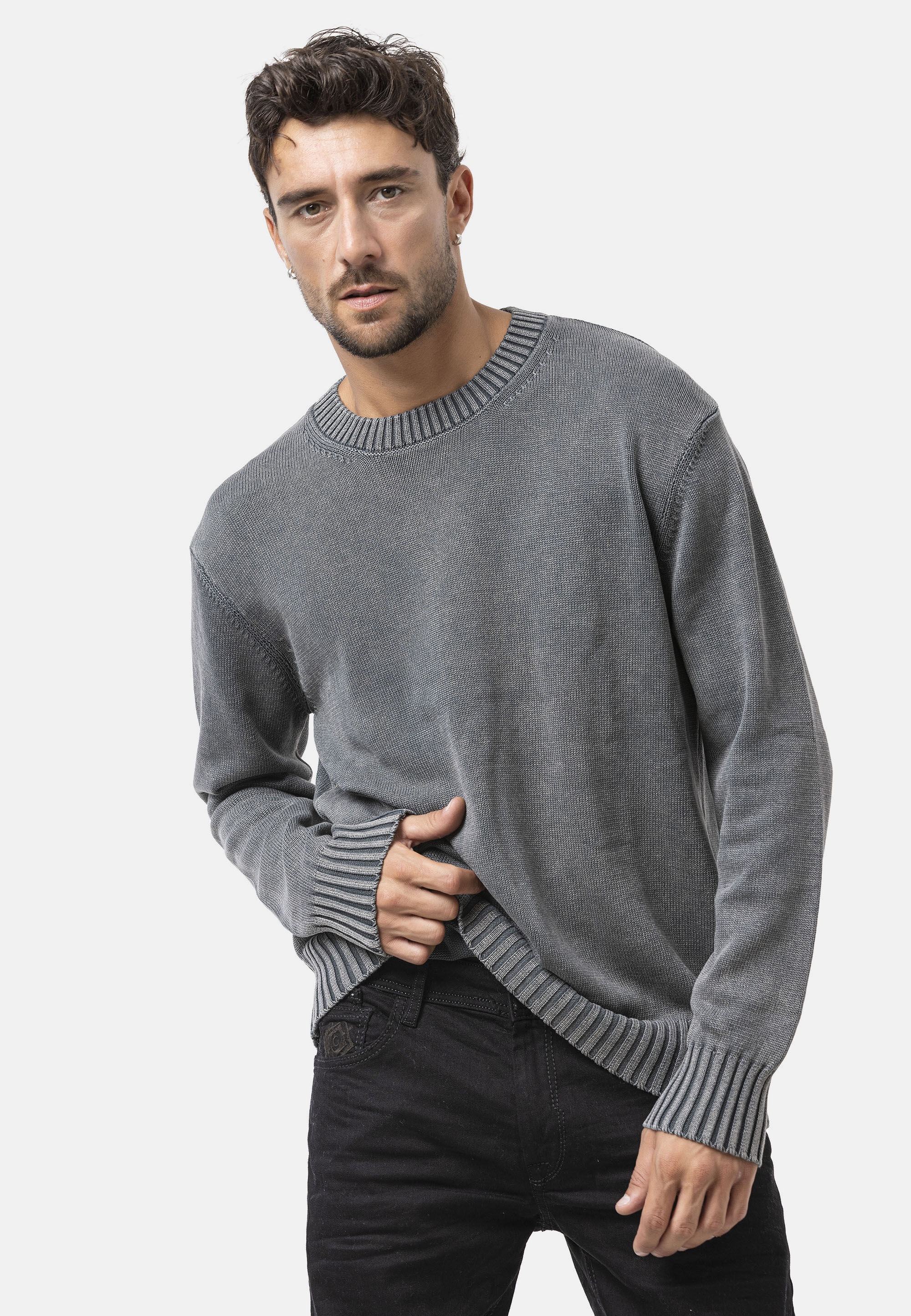 Cipo & Baxx Strickpullover »CP289« 1 Stk. strukturiertes Strickdesign