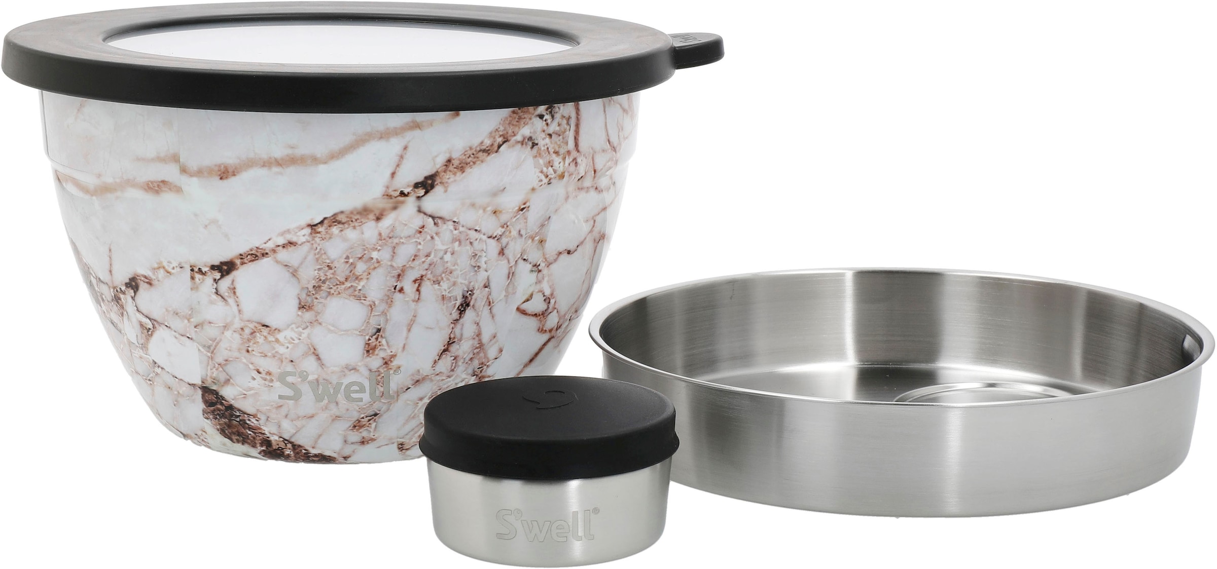 Swell Salatschüssel "Swell Calacatta Gold Salad Bowl Kit, 1.9L" 3 Stk. aus günstig online kaufen