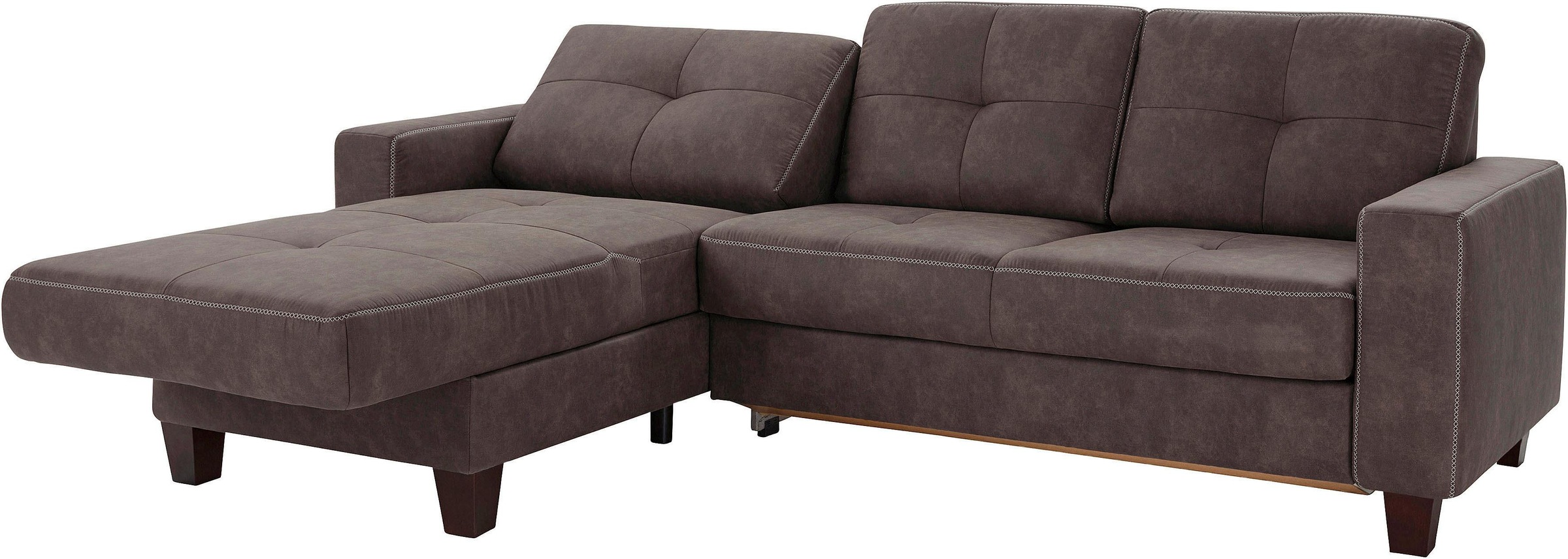 Places of Style Ecksofa »Varese L-Form«, Kreuznaht in beige