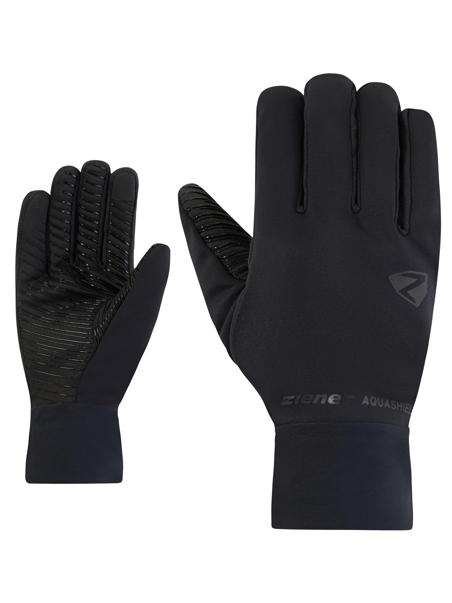 "Multisporthandschuhe ZIENER ""IVIDUROS-Z AQUASHIELD TOUCH"", Gr. 8,5, schwarz, Materialmix, Handschuhe, wasserdicht, winddicht, atmungsaktiv, warm