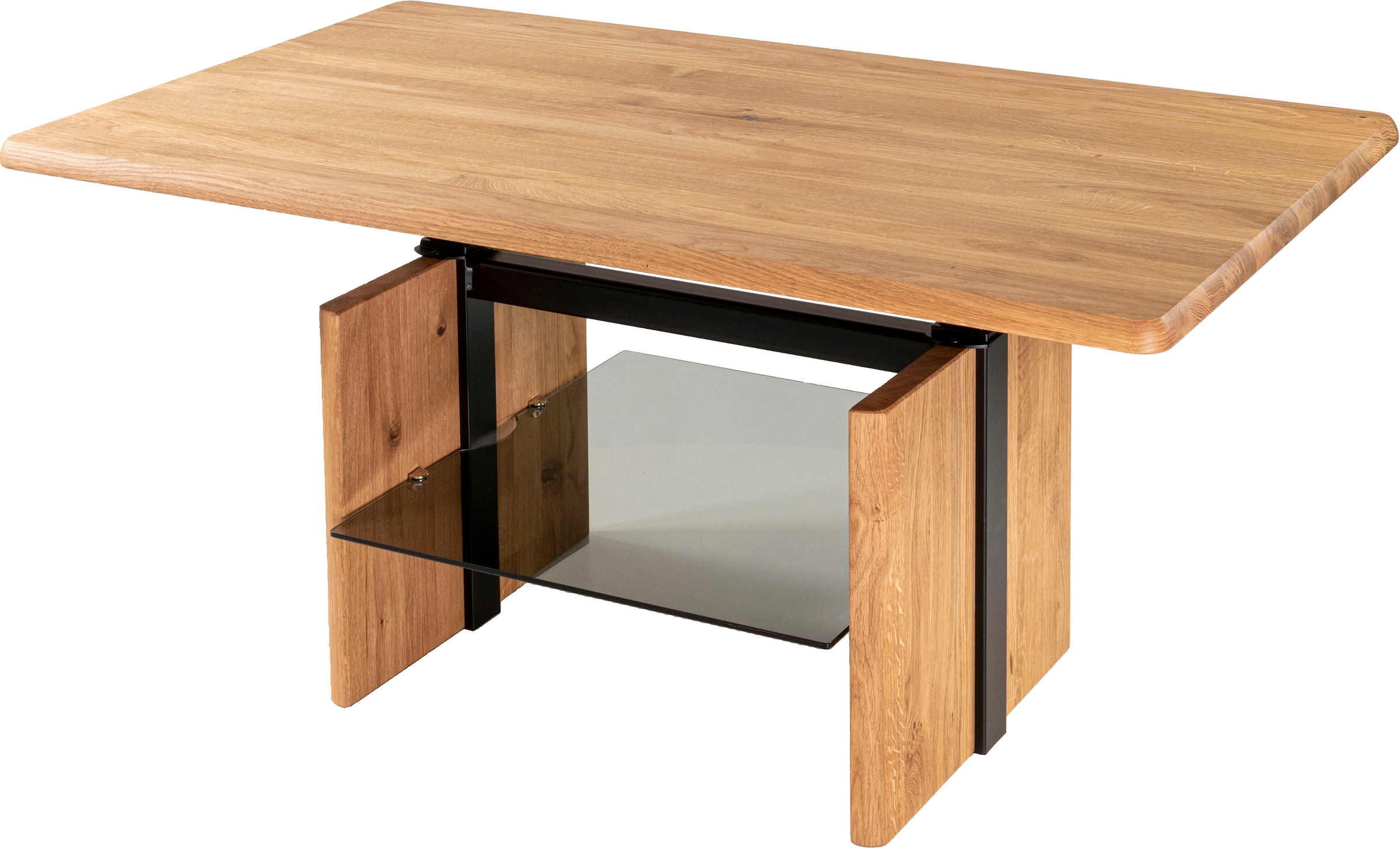 Vierhaus Couchtisch, Couchtisch, Platte wildeiche, höhenverstellbar durch Ilse Liftmechanik