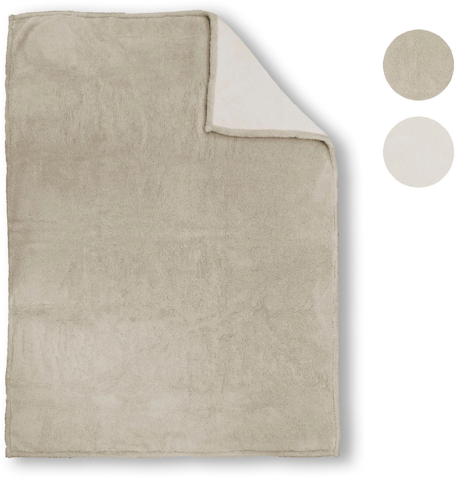 Biberna Tagesdecke »Sherpa«, Wohndecke, Kuscheldecke, superweiche + warme Sherpa Wende-Decke