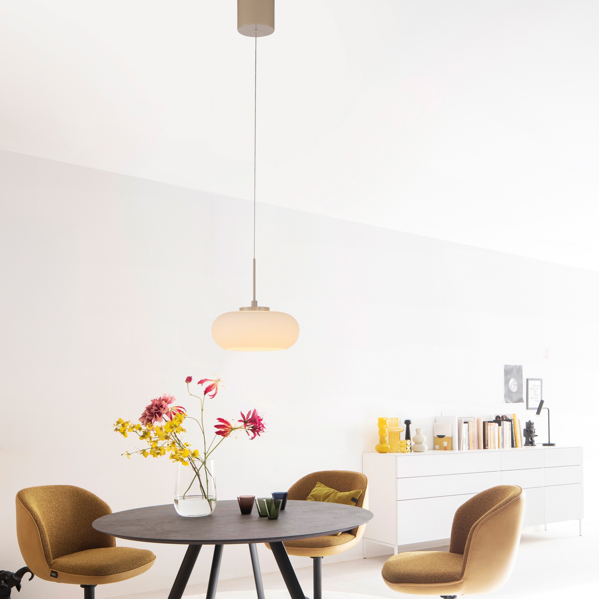 SCHÖNER WOHNEN-Kollektion LED Pendelleuchte »RIVERA« LED-Board 1 Stk. Warmweiß Modernes Design, warmweiß, dimmbar & höhenverstellbar in Sandbrise