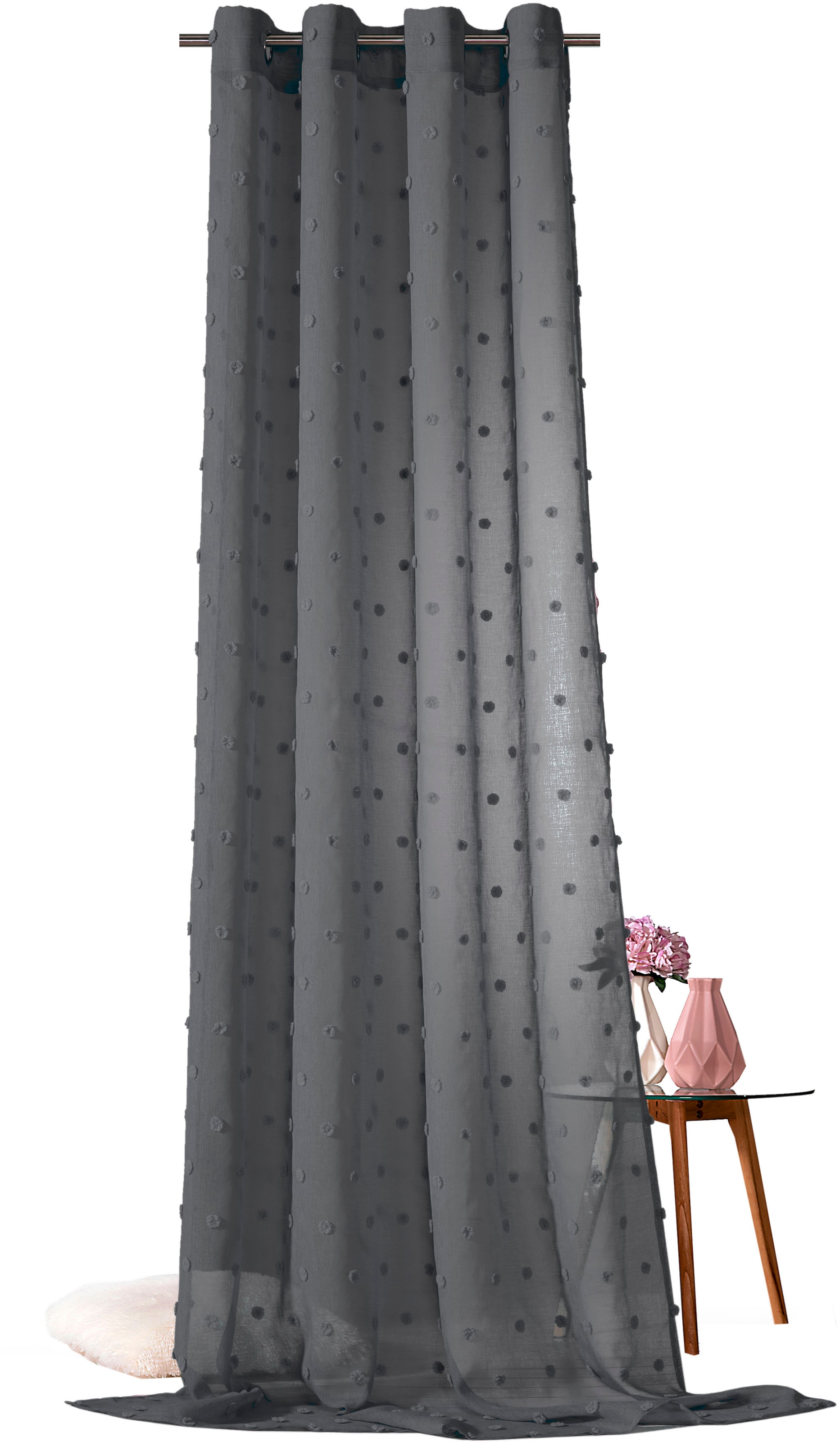 Weckbrodt Gardine "Julina" Ösen 1 Stk. tlg. Leinen-Optik, transparent, mit günstig online kaufen