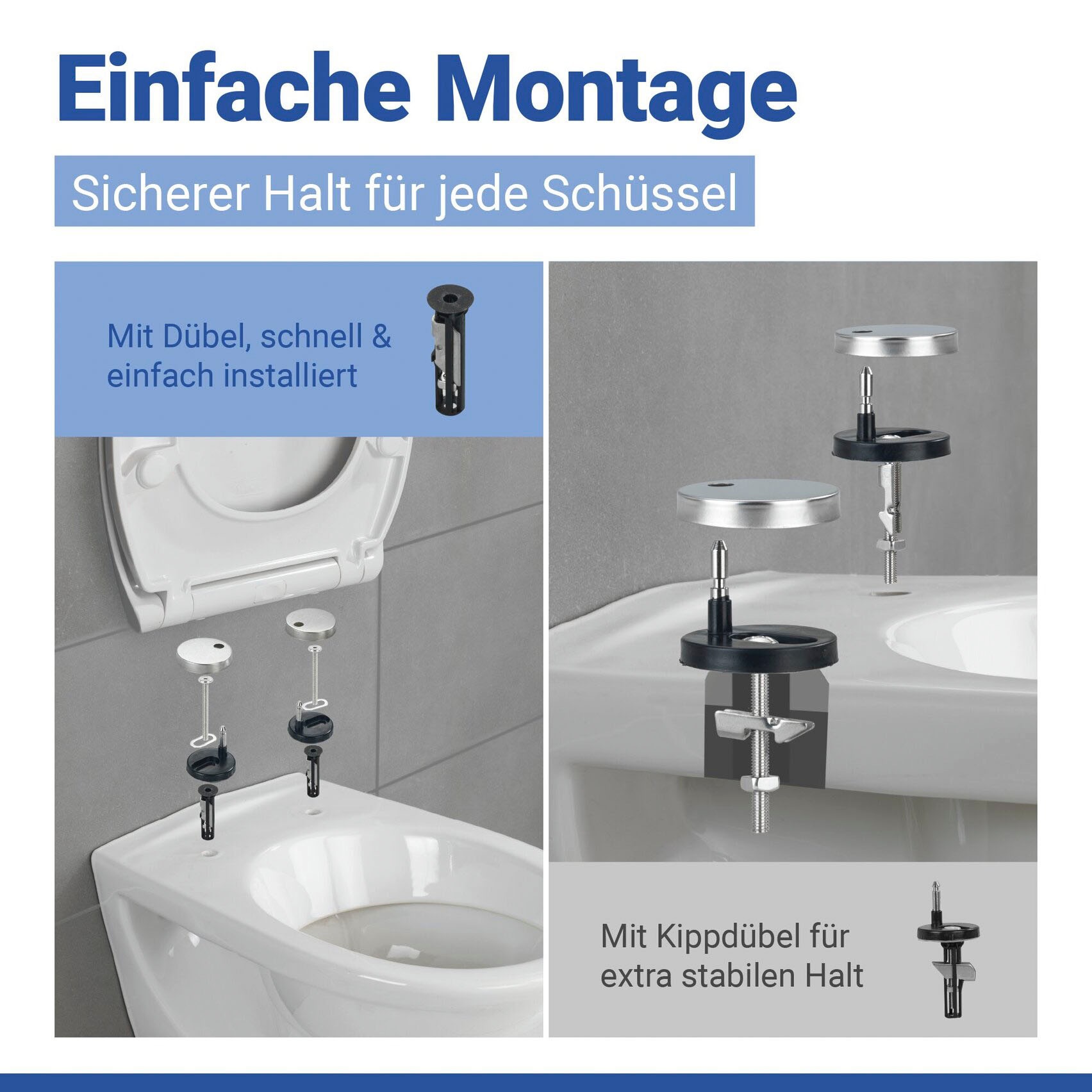 WENKO WC-Sitz »Rieti« strapazierfähiger Toilettensitz, belastbar bis 350 kg, Absenkautomatik