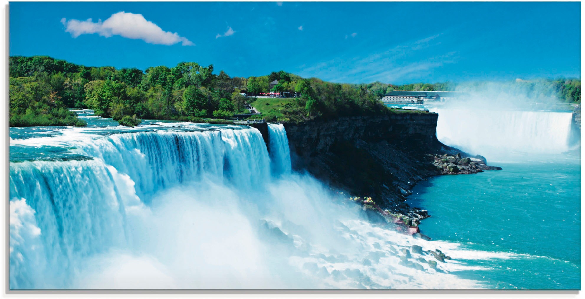Glasbild ARTLAND "Niagara", blau (farbe bild(er): blau), B:100cm H:50cm, Bilder, in verschiedenen Größen